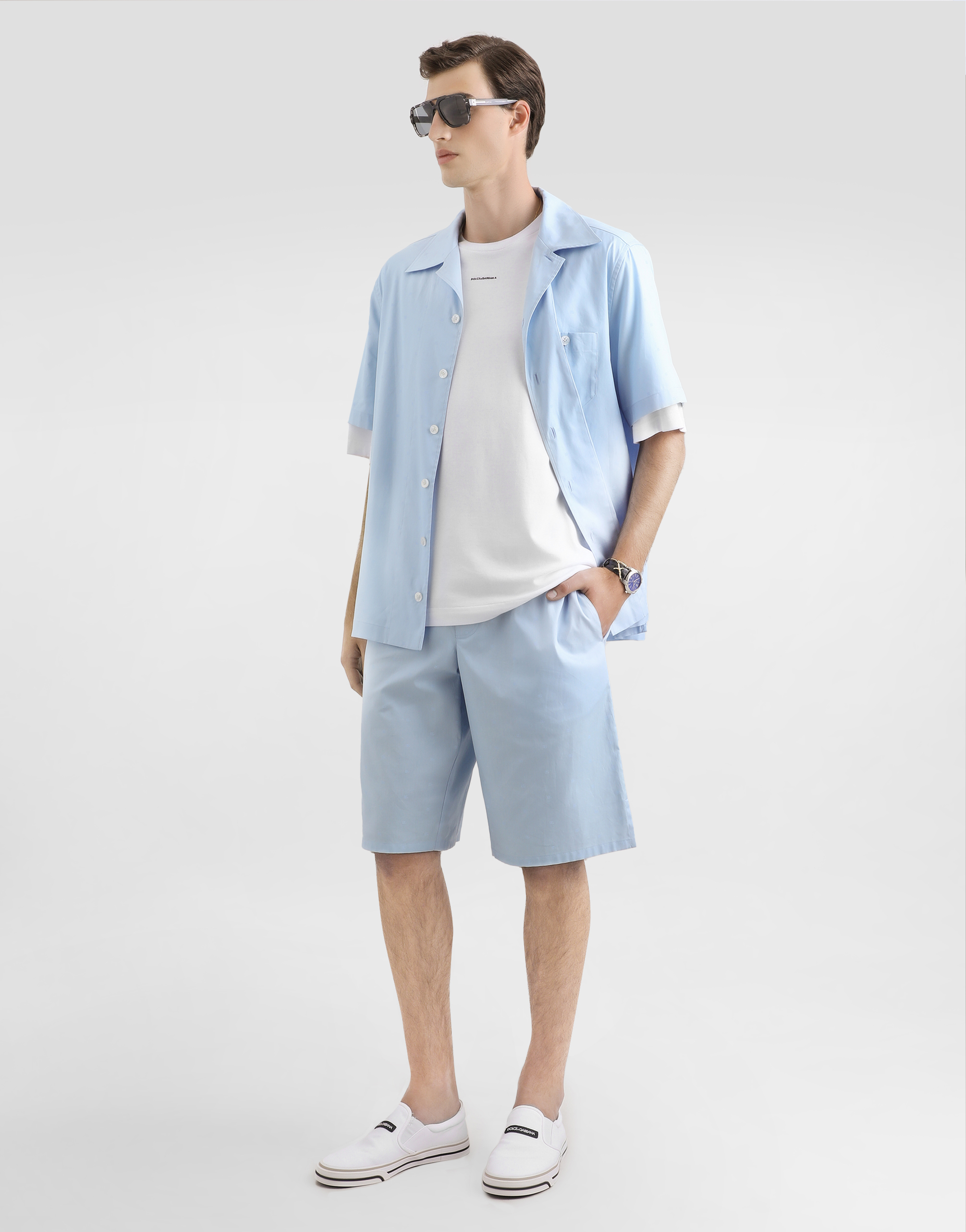 Dolce & Gabbana Men White Cotton Printed Oversized T-shirt In White