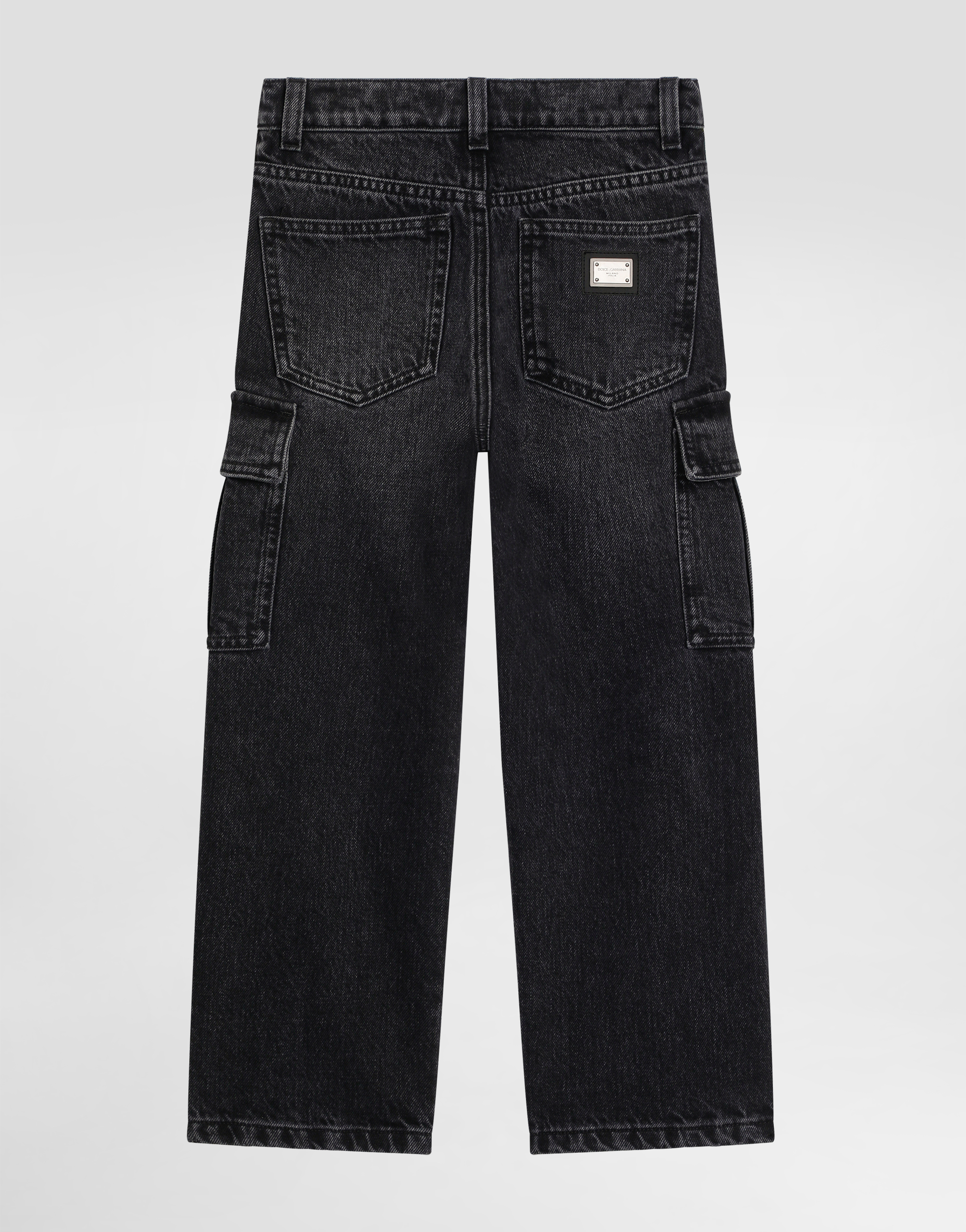 Denim cargo trousers