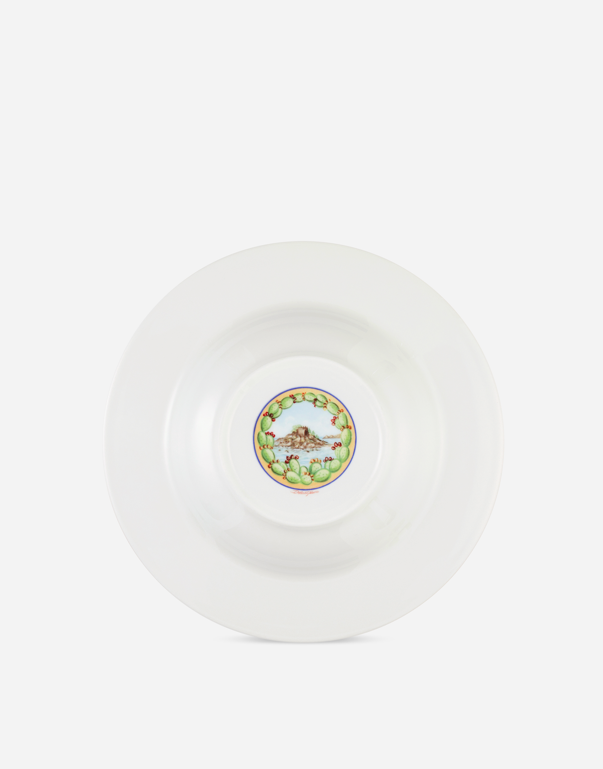 Shop Dolce & Gabbana Set 2 Soup Plates In Fine Porcelain In Multicolor