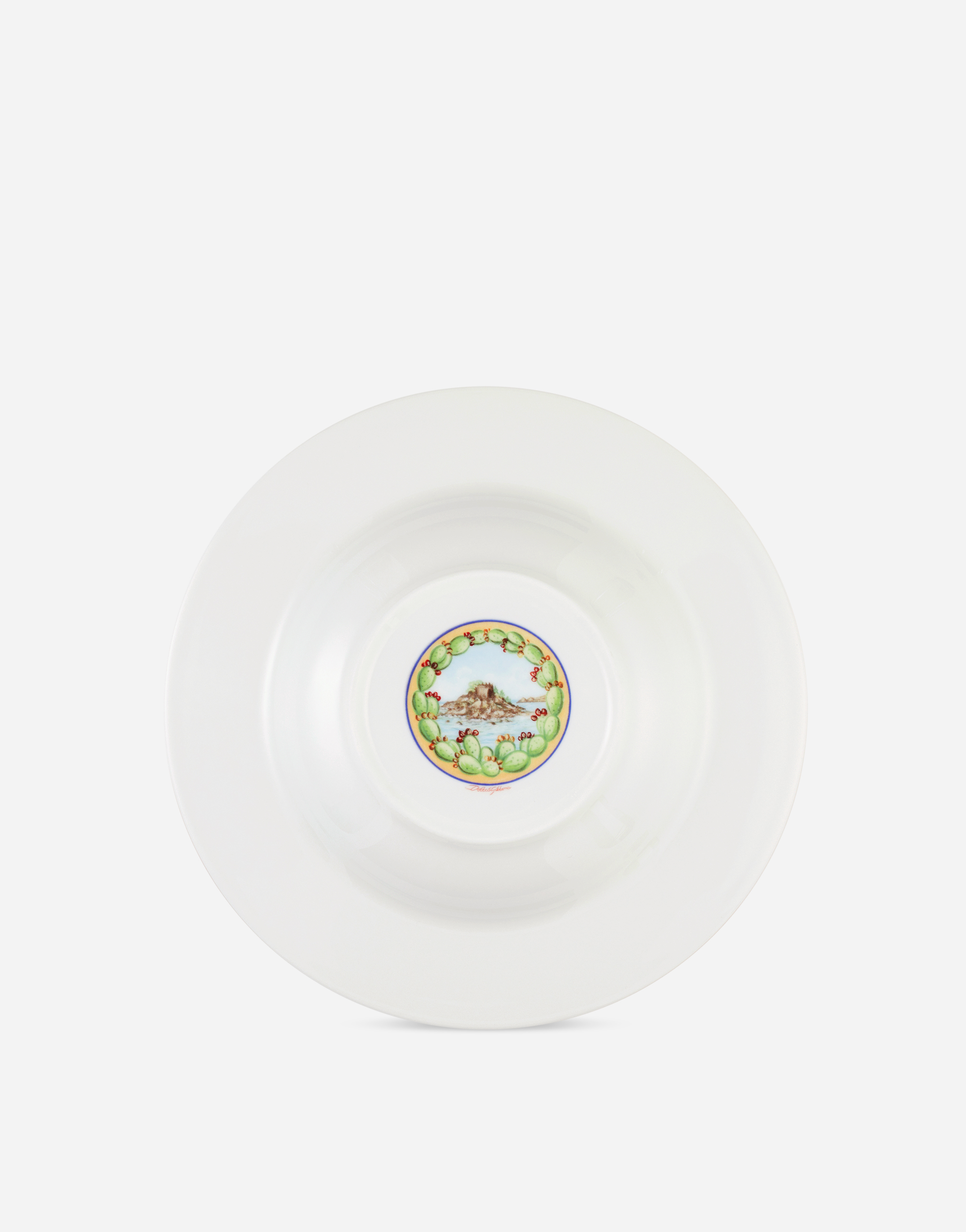 Dolce & Gabbana Set 2 Soup Plates In Fine Porcelain Multicolor Unisex Onesize In Multicolor