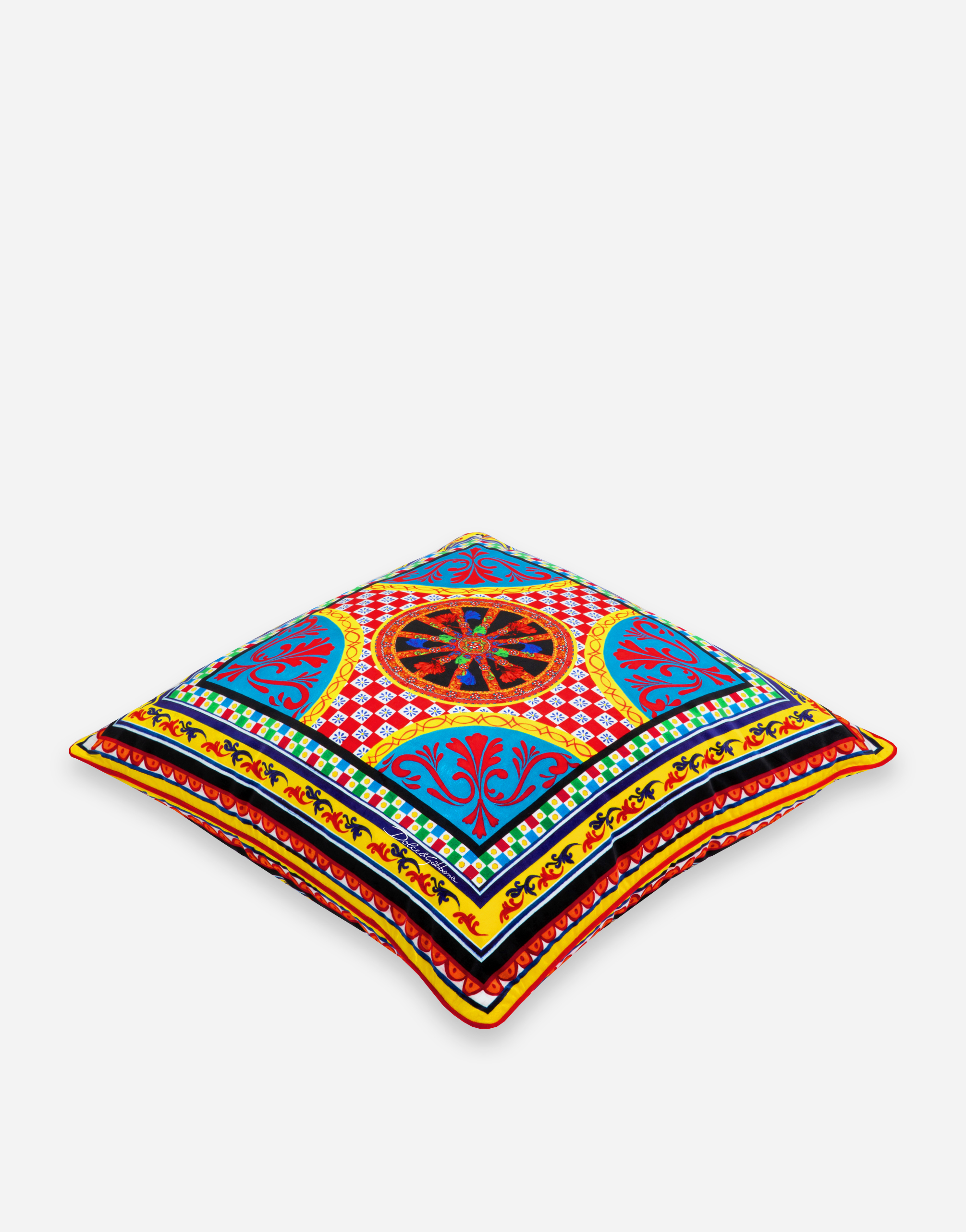Shop Dolce & Gabbana Velvet Cushion Large In Multicolor