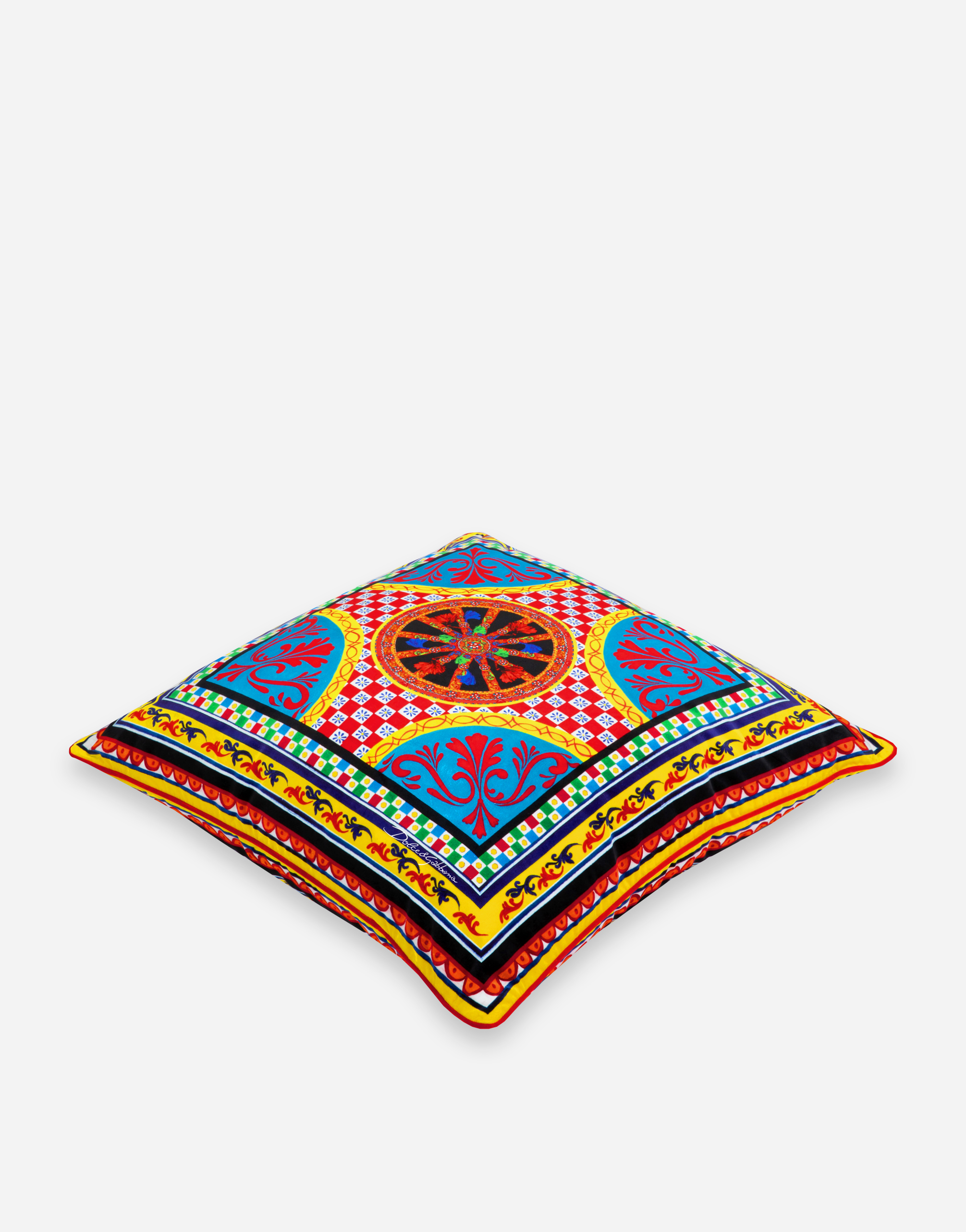 Dolce & Gabbana Velvet Cushion Large In Multicolor