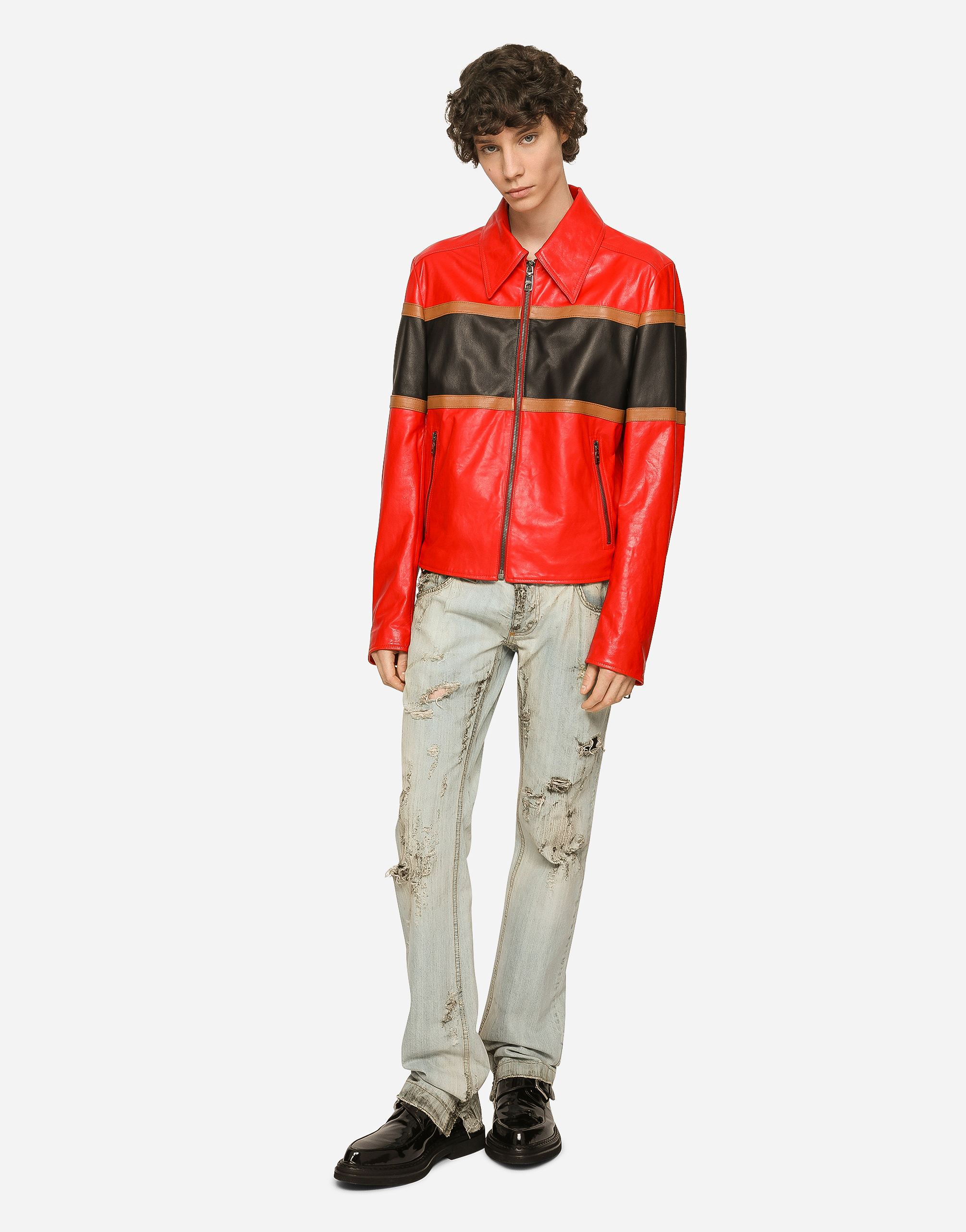 DOLCE & GABBANA WASHED DIRTY DENIM JEANS WITH RIPS