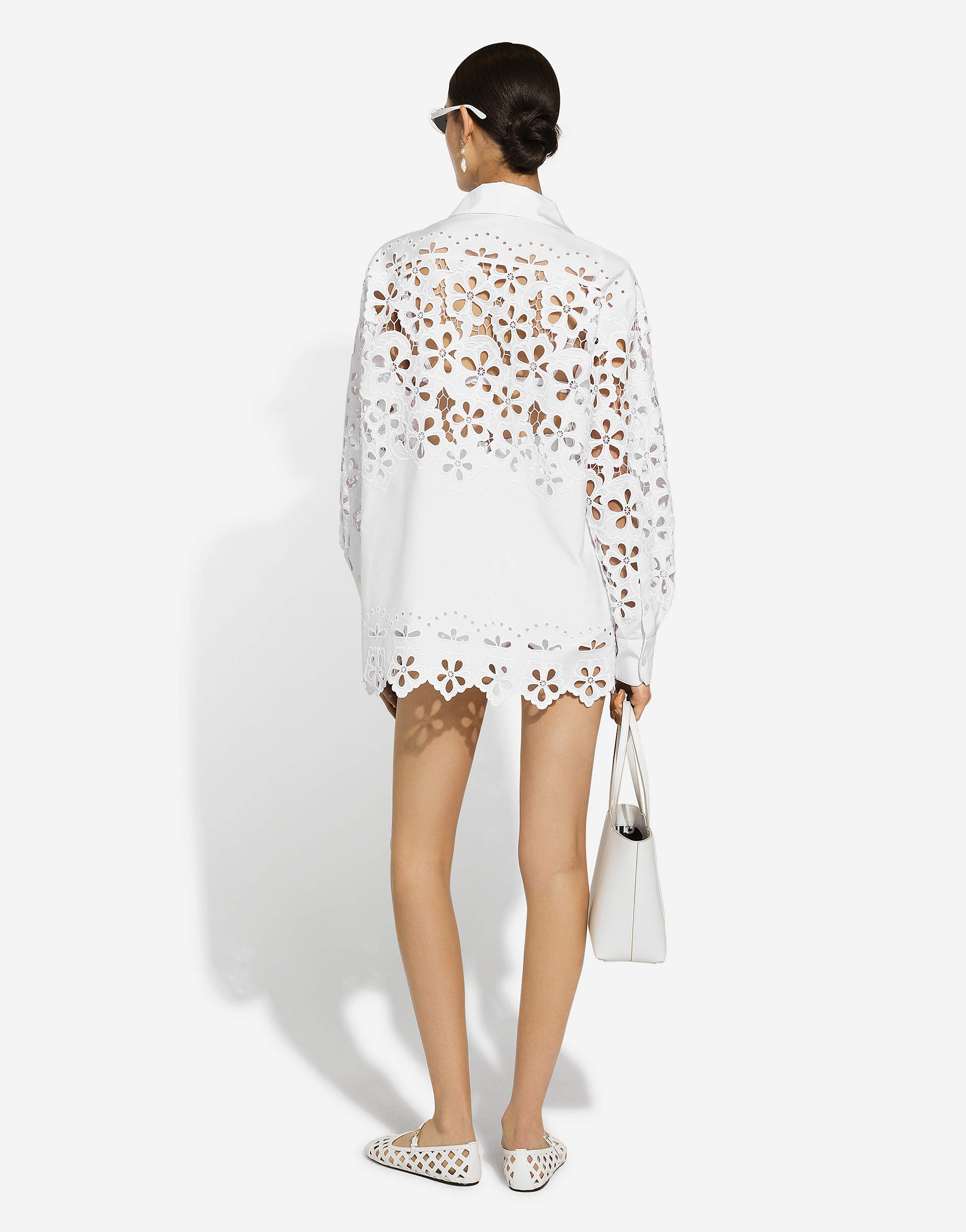Dolce & Gabbana Oversize Cotton Shirt With Cut-out Detailing In ホワイト