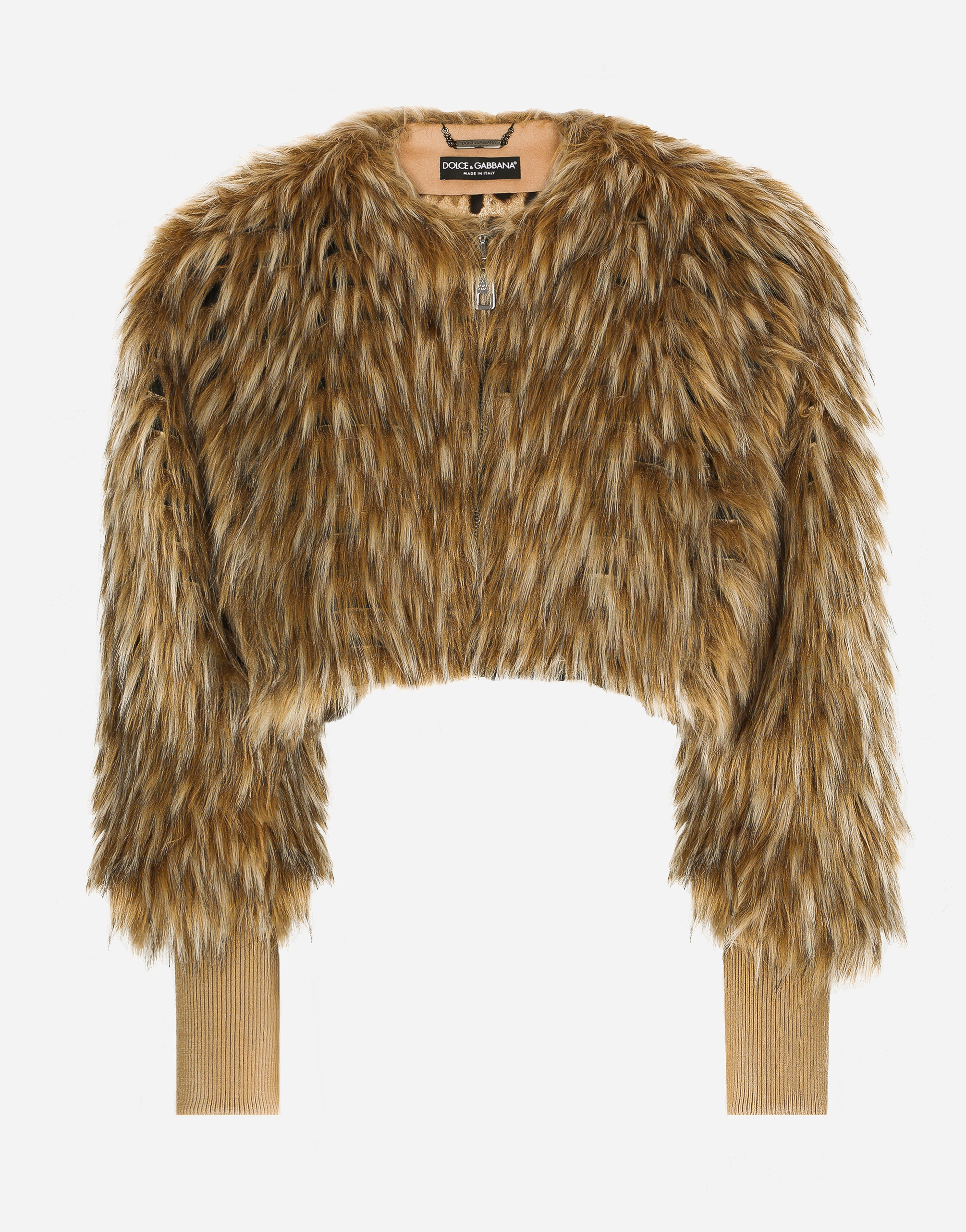 DOLCE & GABBANA SHORT FAUX FUR JACKET