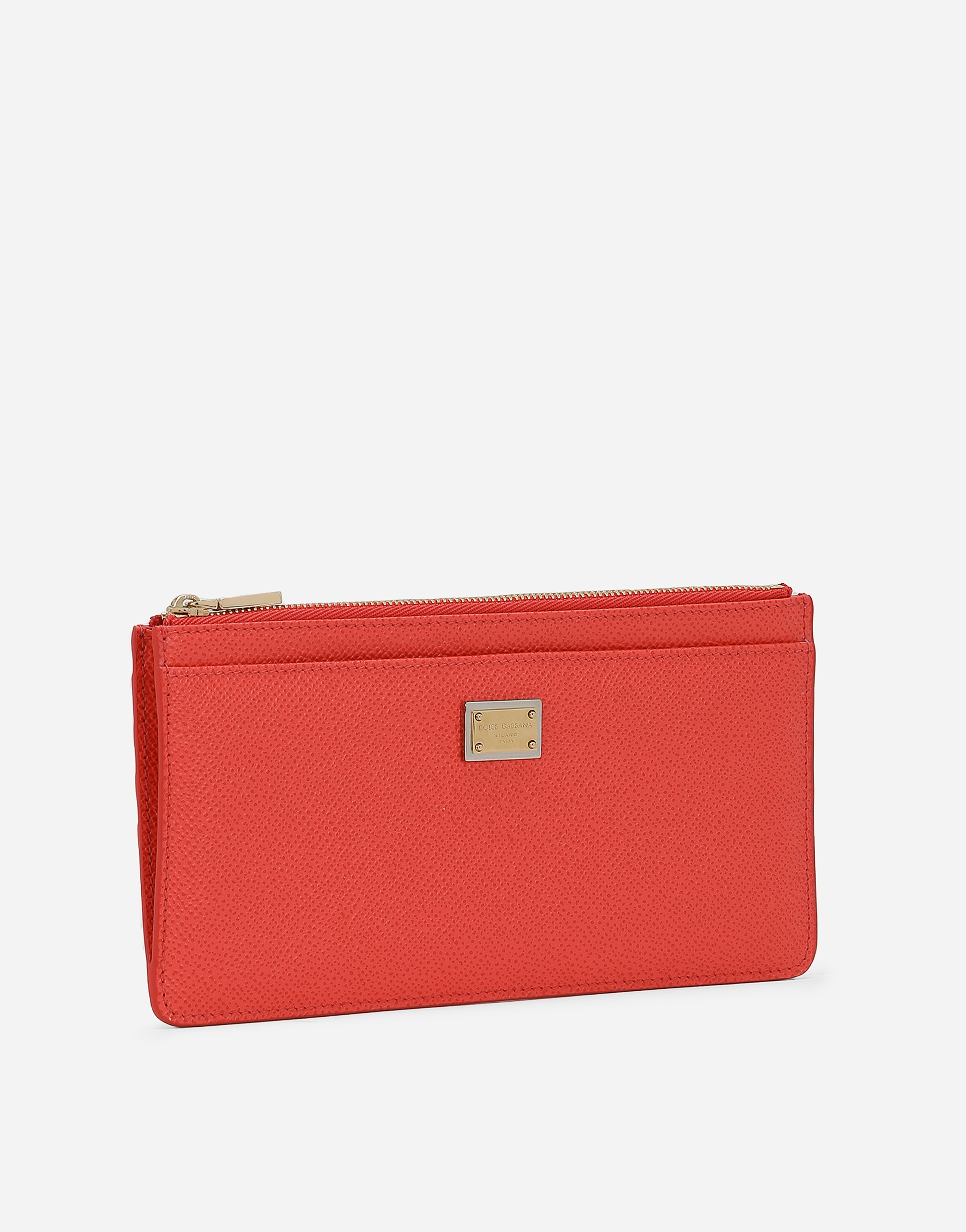  Dolce & Gabbana Dolce & Gabbana Large Card Holder With Tag - Woman Wallets And Small Leather Goods Orange Leather Onesize 
