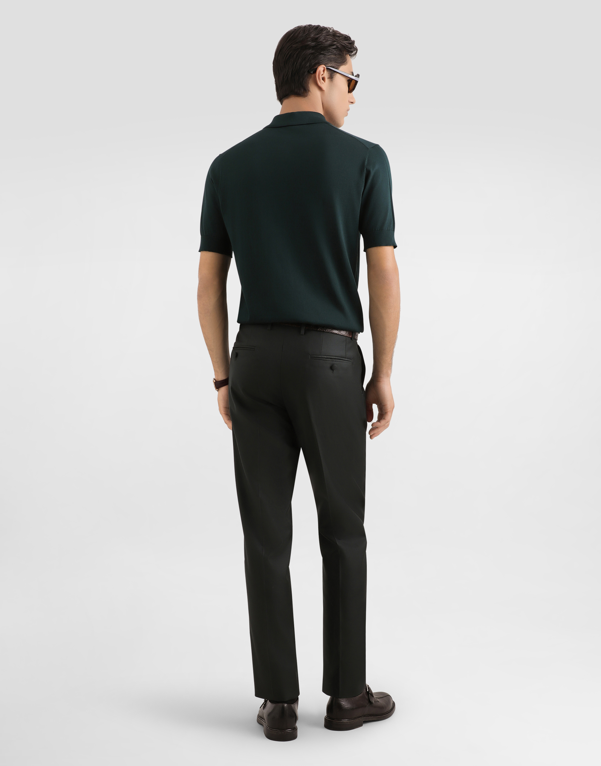  Dolce & Gabbana Silk Polo Shirt - Mann Strickwaren Green 44 