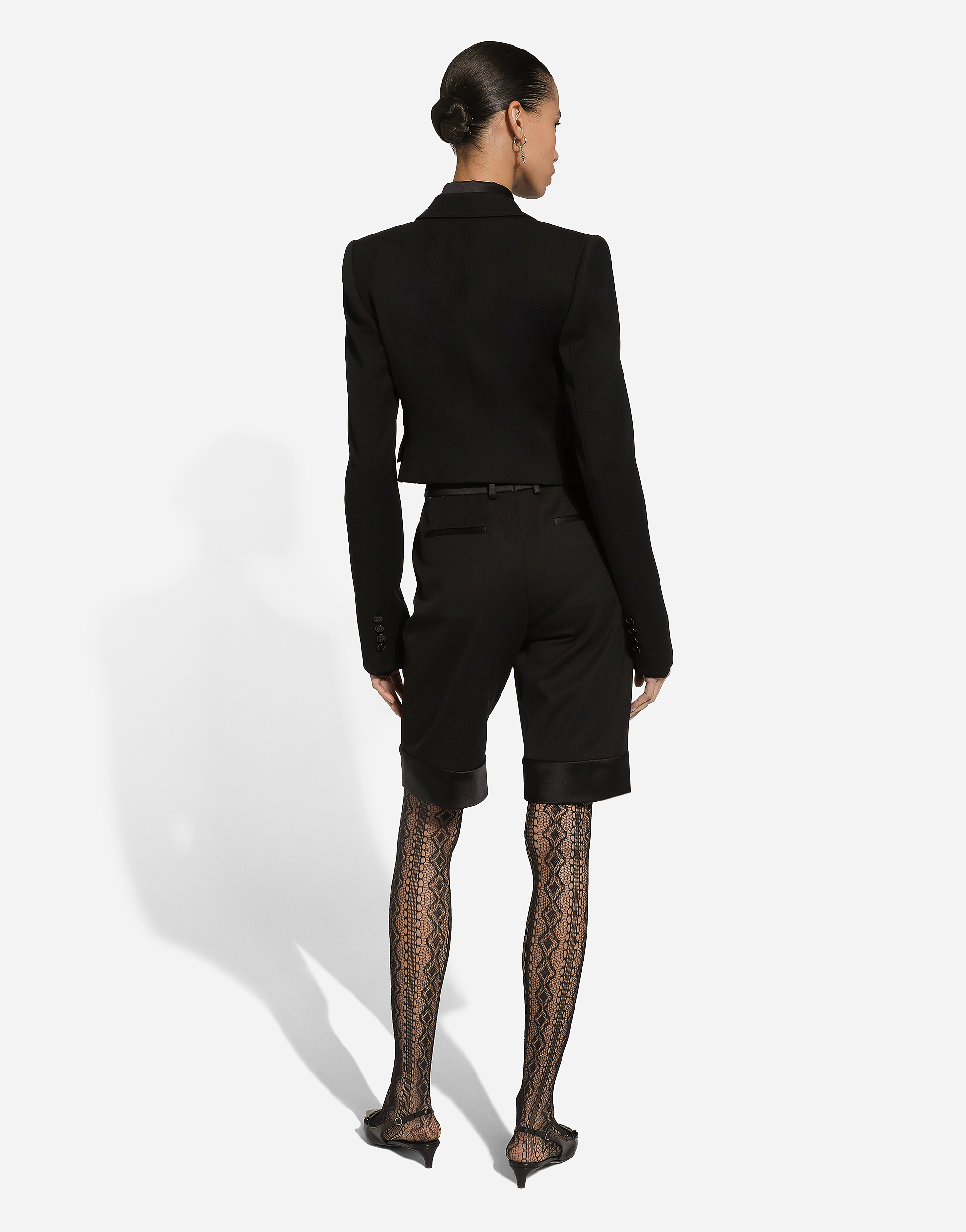 Dolce & Gabbana Wool Gabardine Short Jacket In ブラック