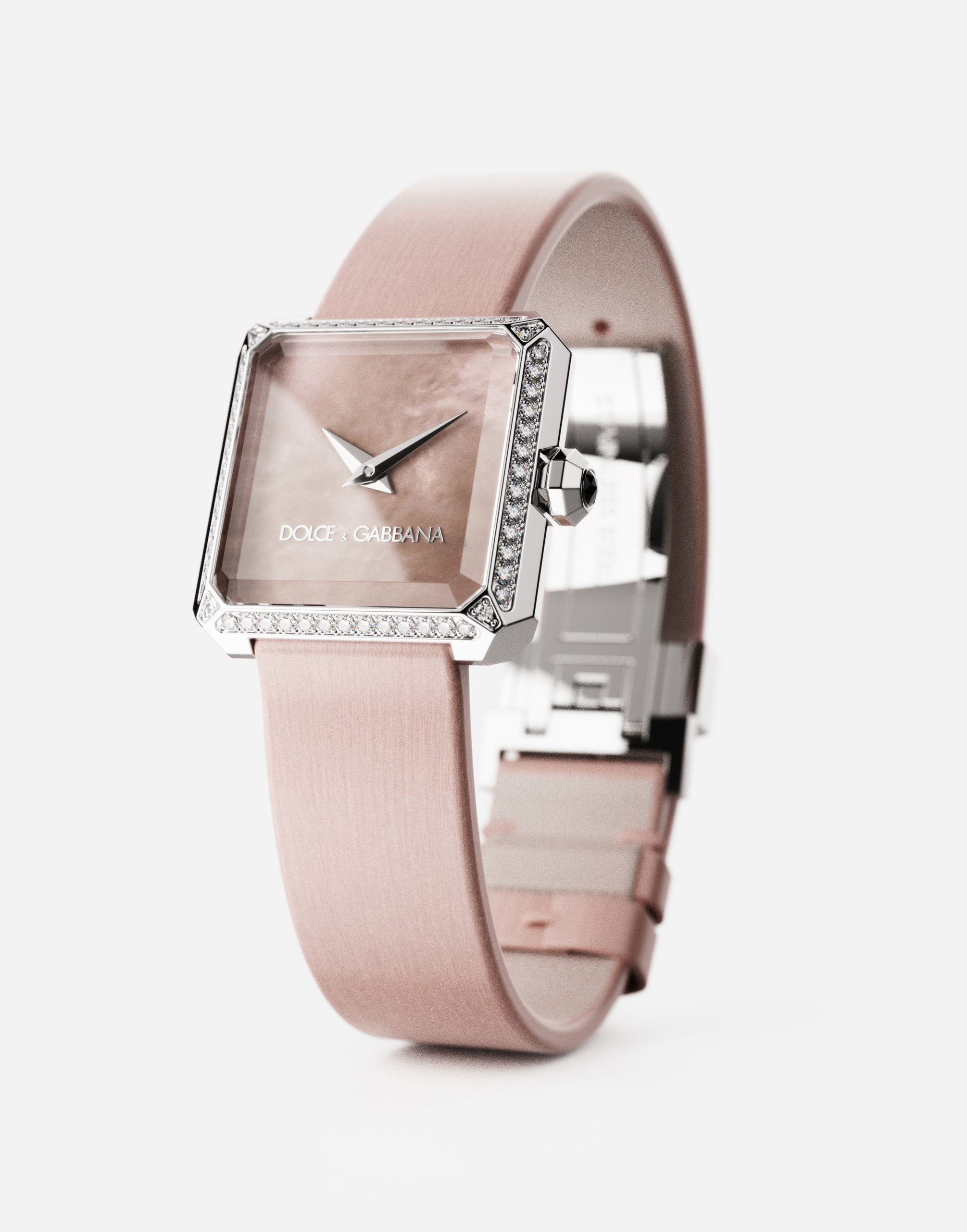 Shop Dolce & Gabbana Sofia Steel Watch With Colorless Diamonds In Antique Pink