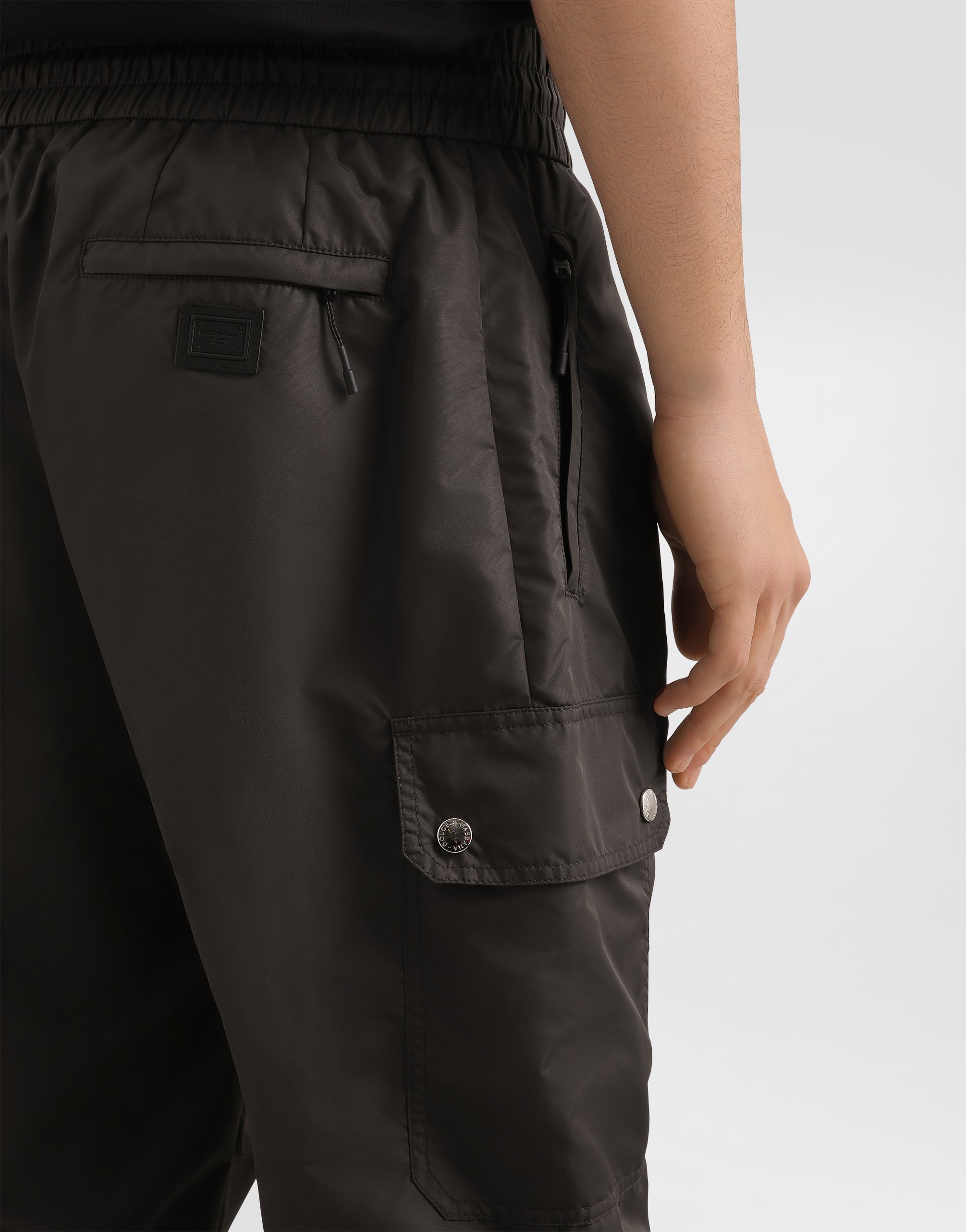Dolce & Gabbana Drawstring Cargo Trousers In Gray