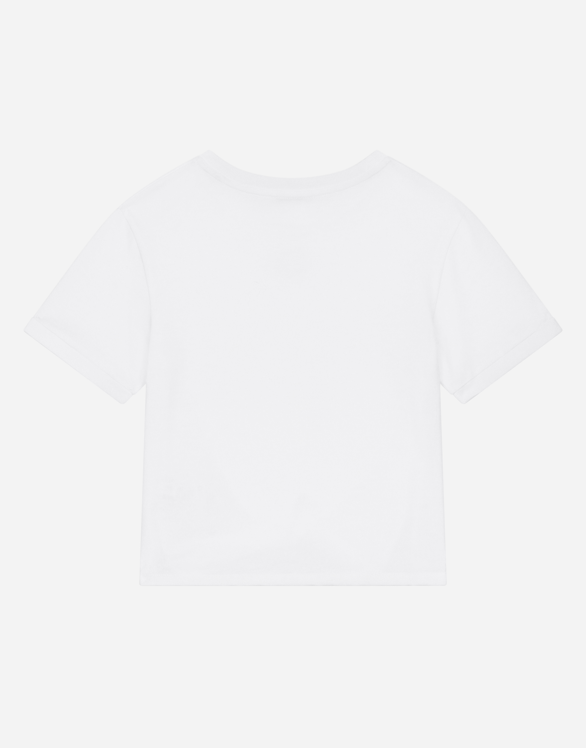 Shop Dolce & Gabbana Jersey T-shirt With Metal Dg Logo In White