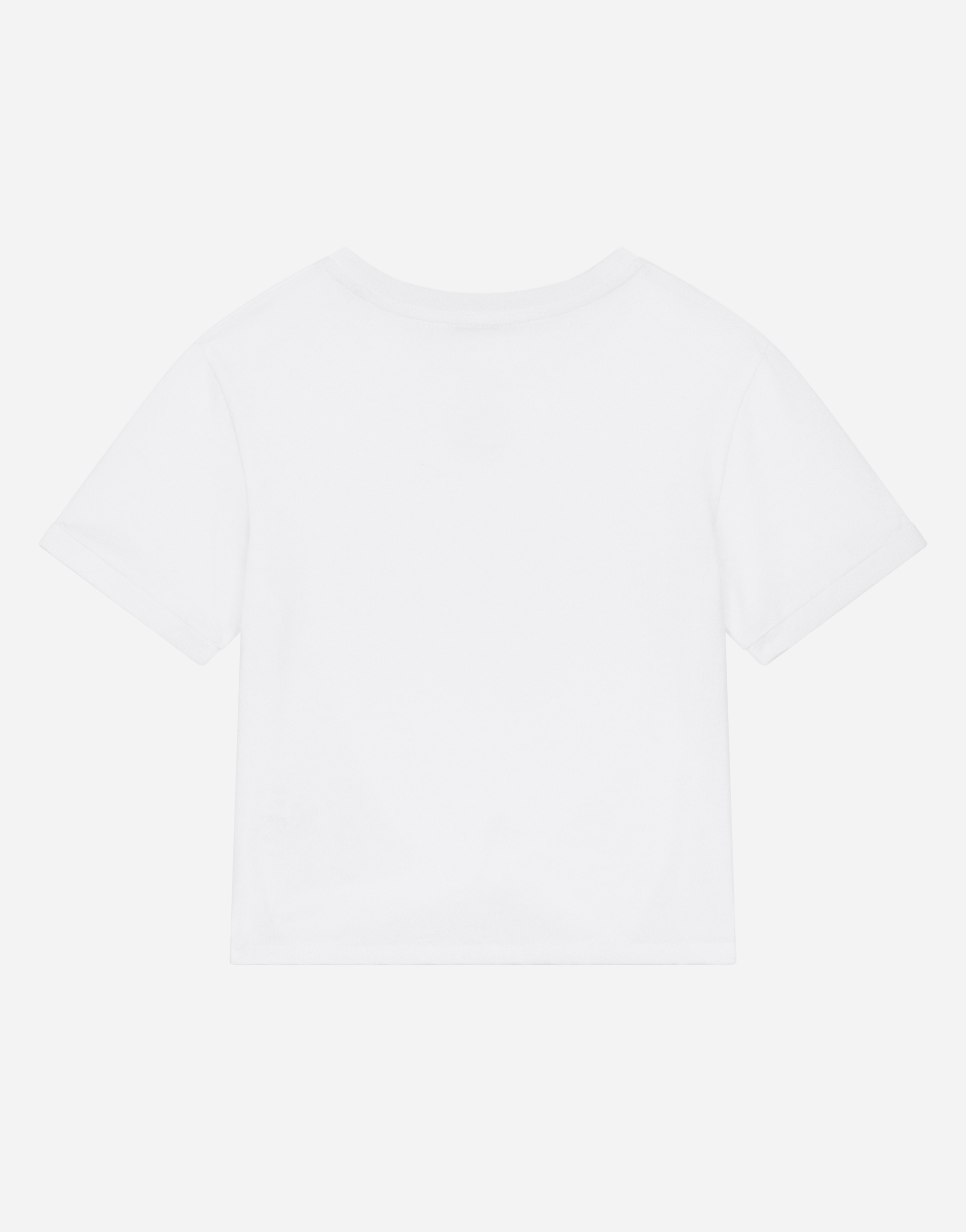 Dolce & Gabbana Jersey T-shirt With Metal Dg Logo In White