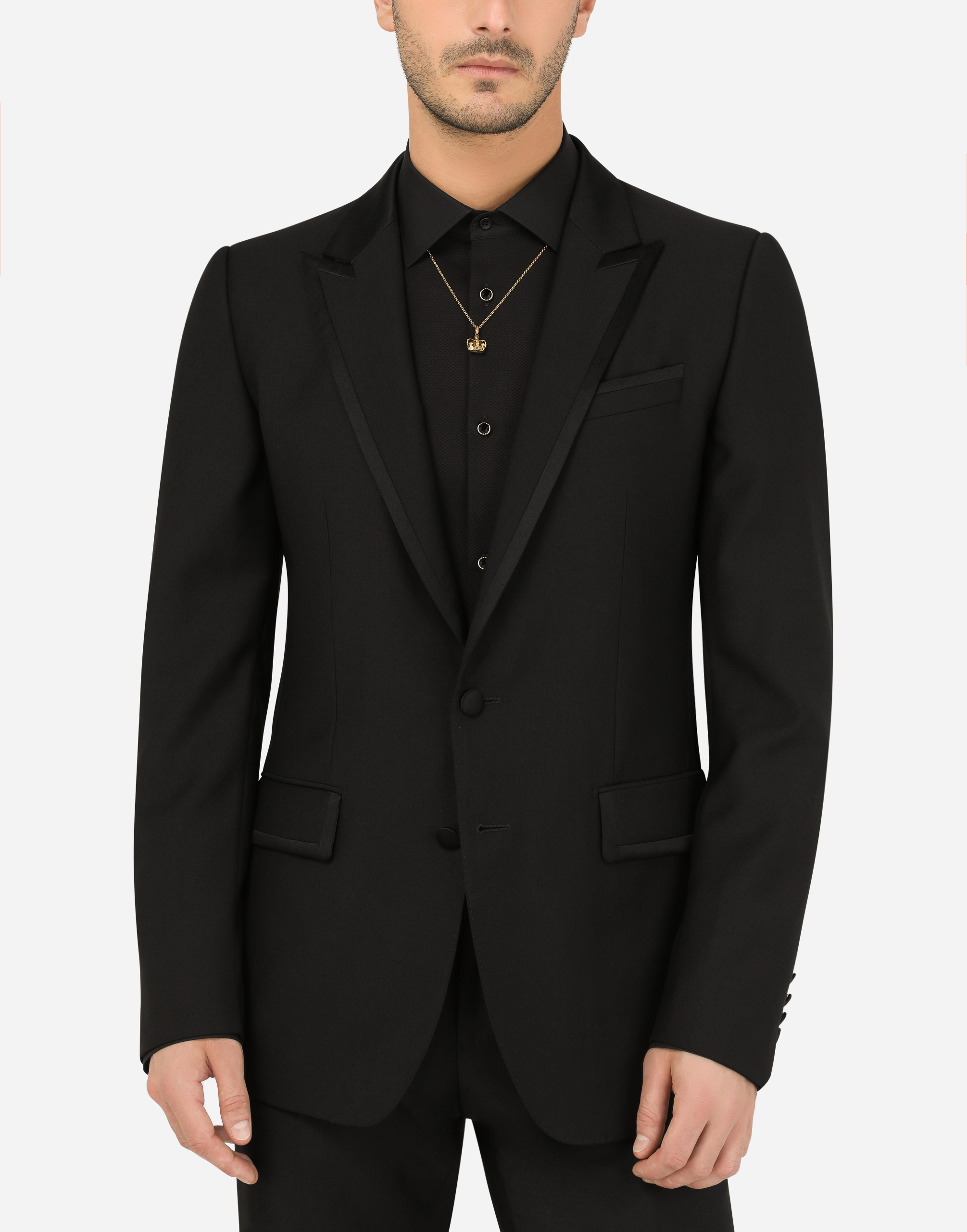 DOLCE & GABBANA CROWN YELLOW GOLD PENDANT WITH IRON EYE