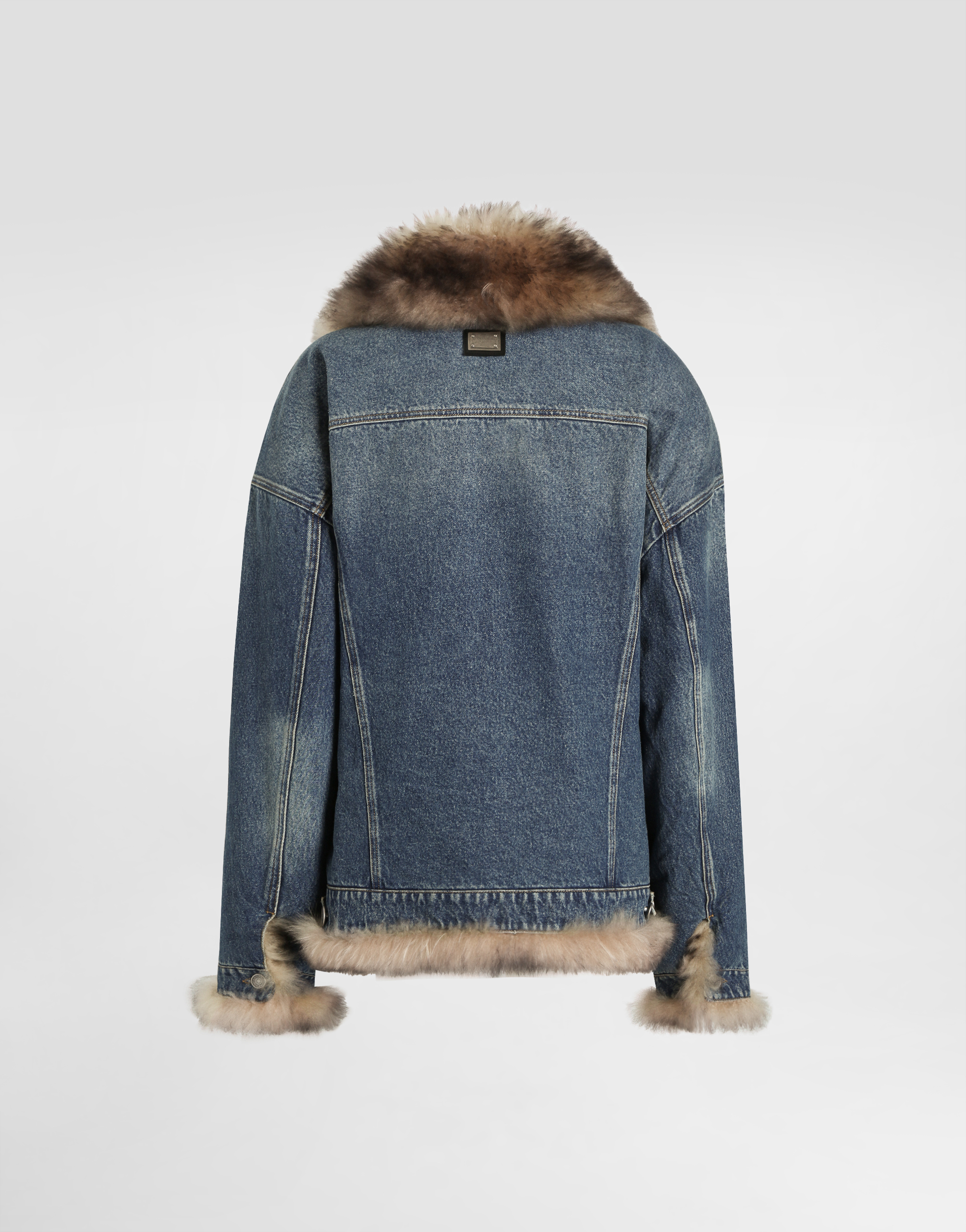 Denim jacket with fur