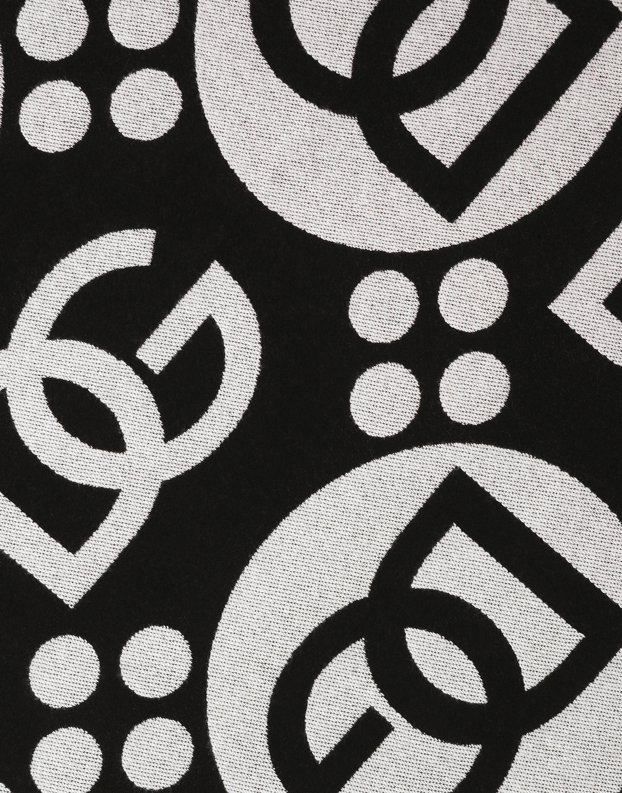 Dolce & Gabbana Wool Jacquard Blanket In Black