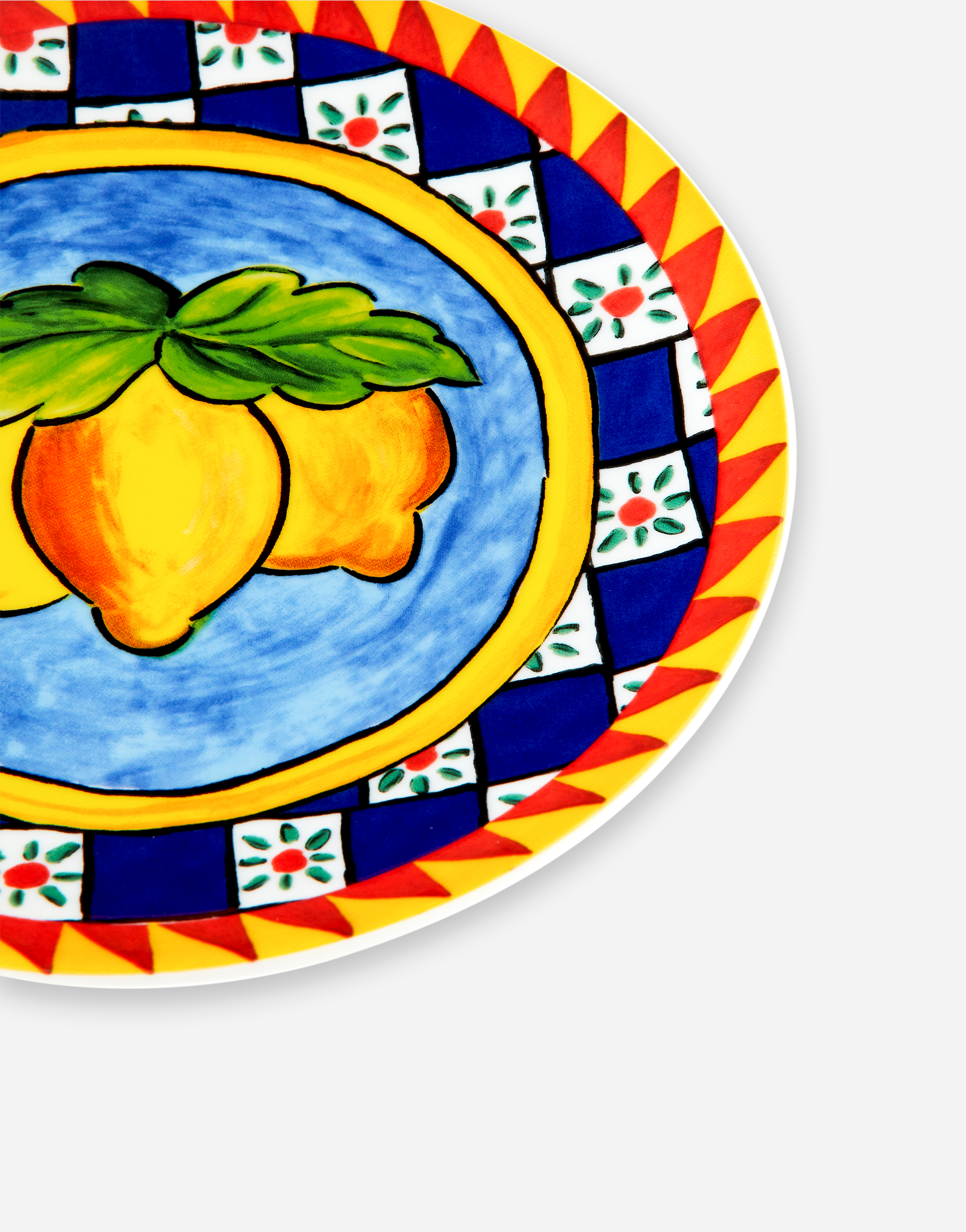 Dolce & Gabbana Set 2 Porcelain Dessert Plates In Multicolor