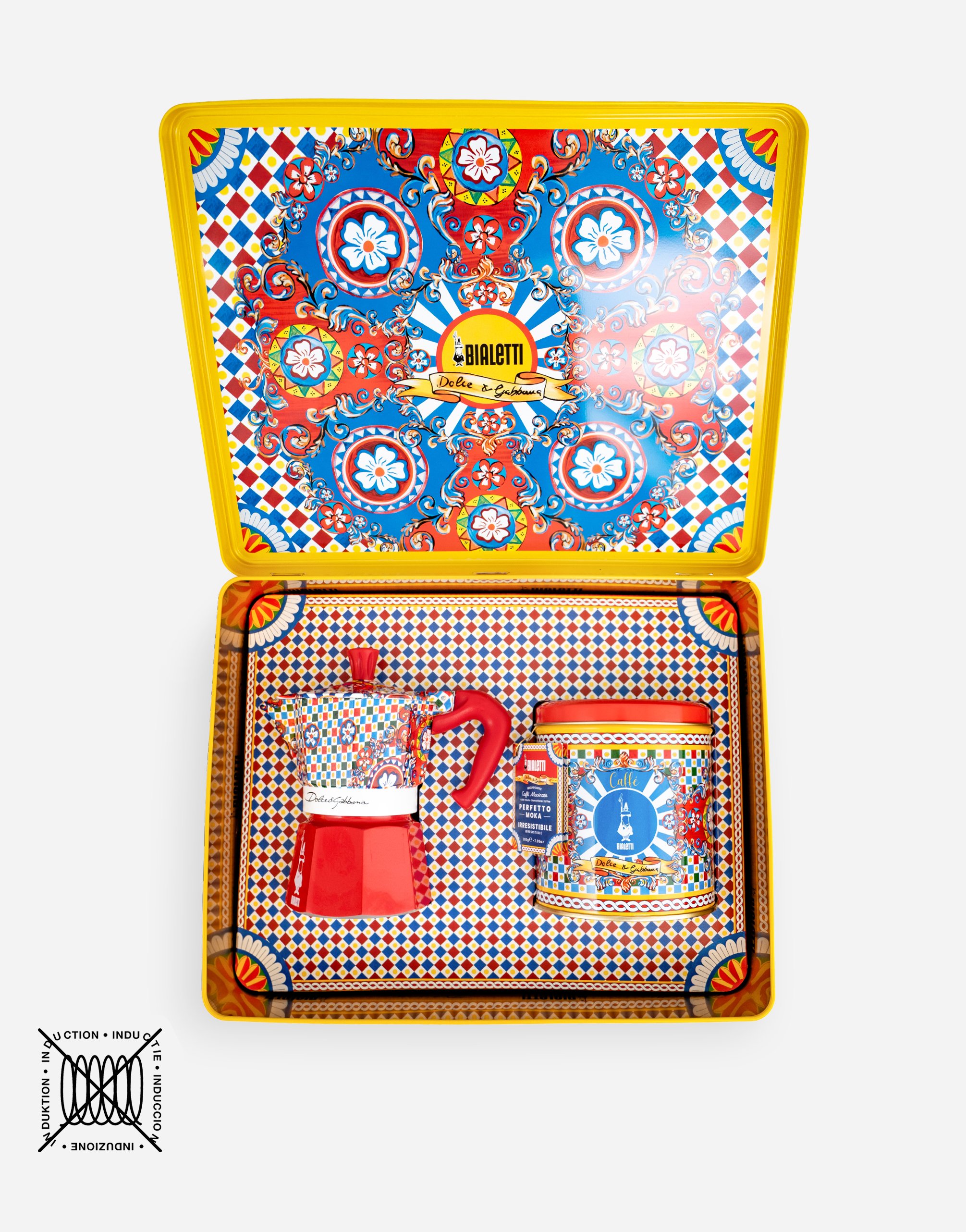 Dolce & Gabbana Set Moka 3tz Caffe Box Bialet In Multicolor