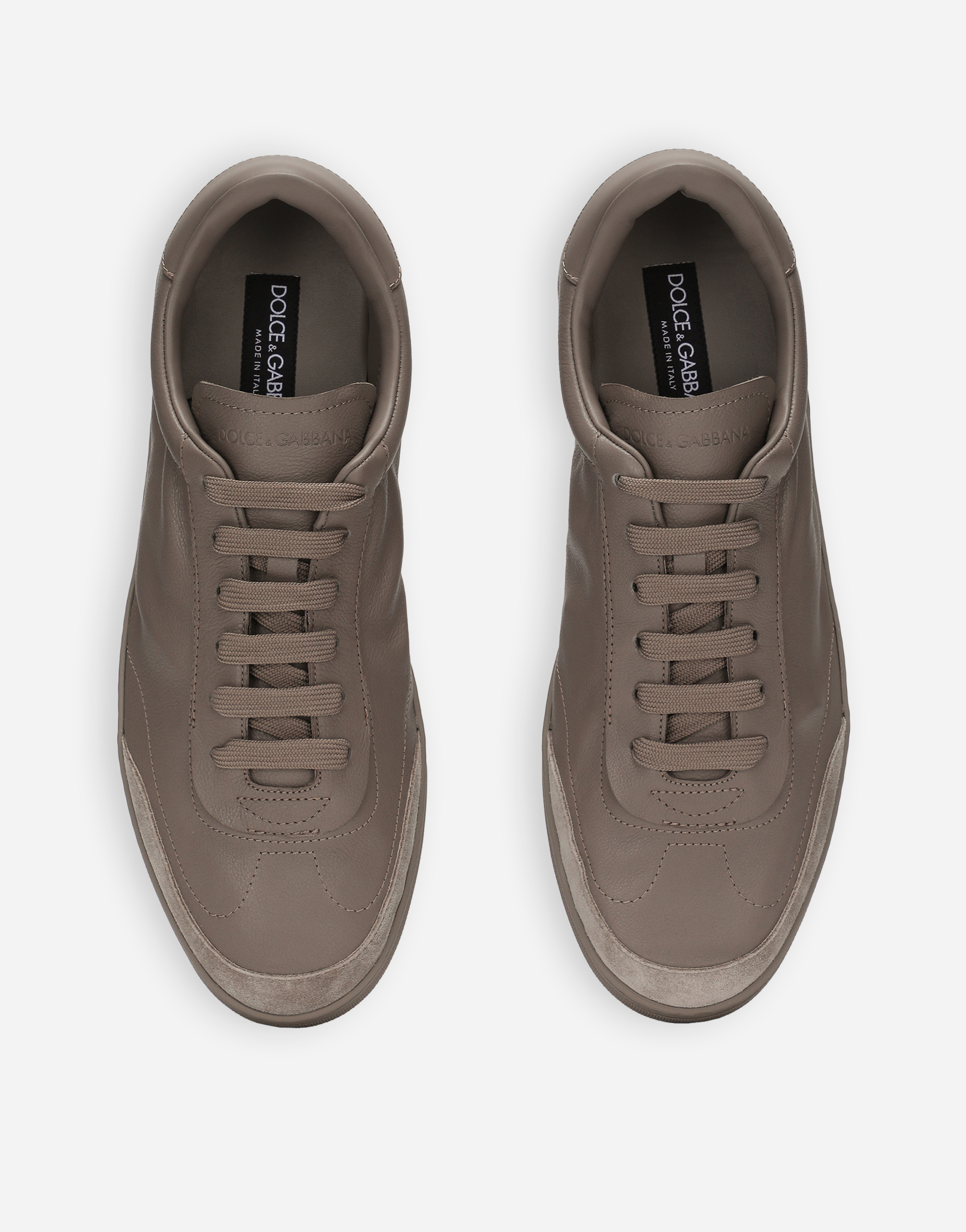 Dolce & Gabbana Saint Tropez Calfskin Sneakers In Turtle Dove