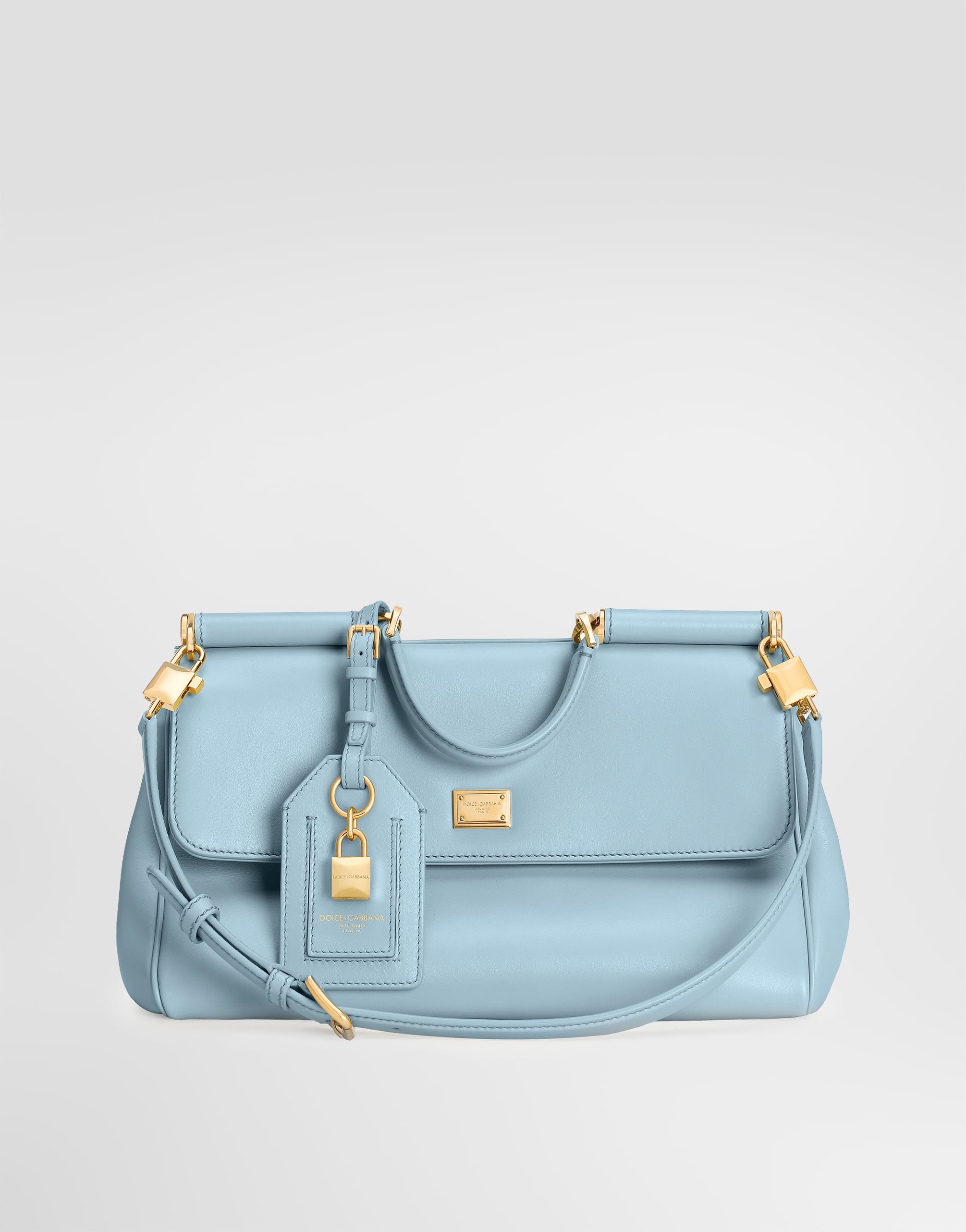 Medium My Sicily handbag in plongé calfskin in Azure for Women
