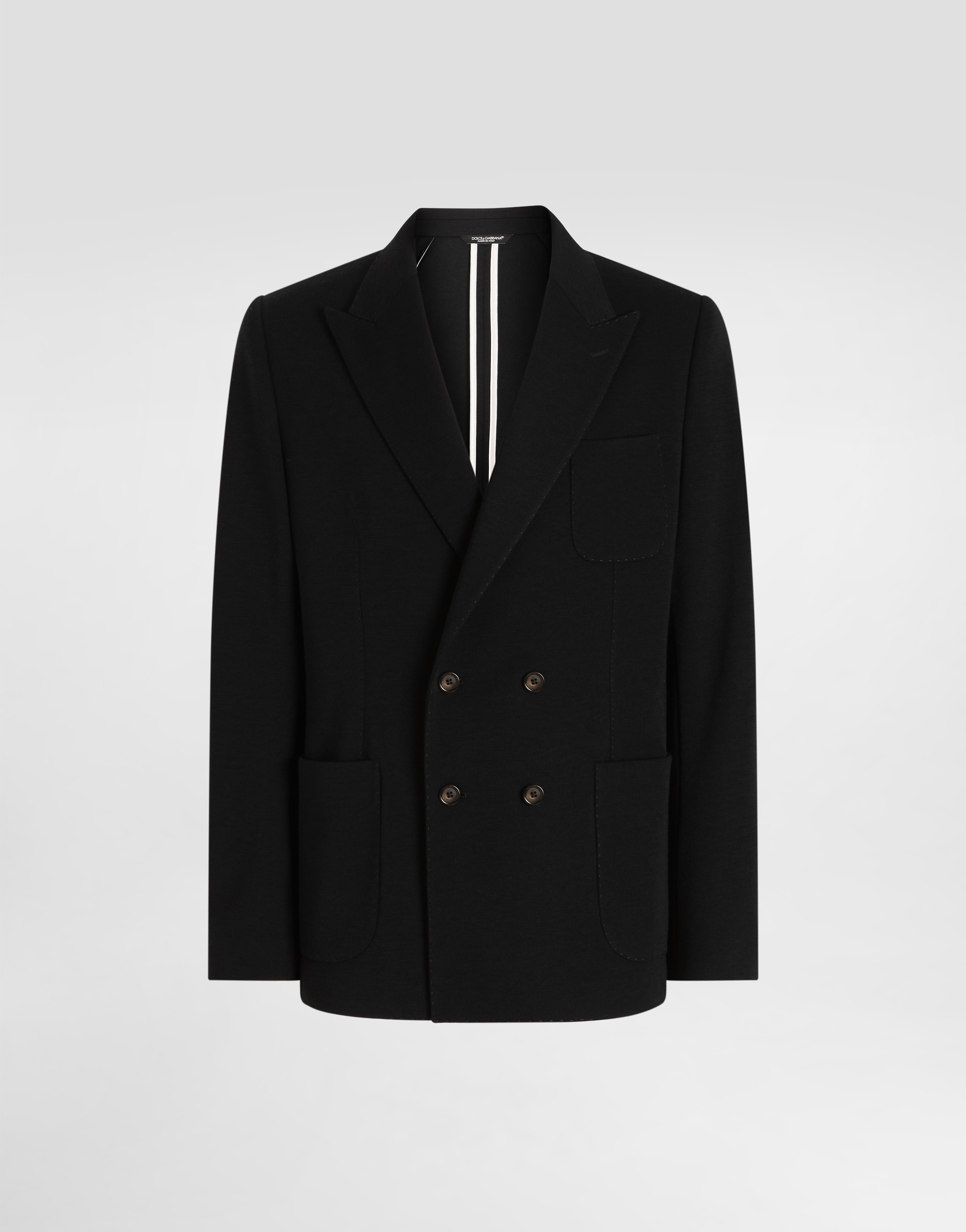 Double-breasted portofino jersey jacket in Blue for Men