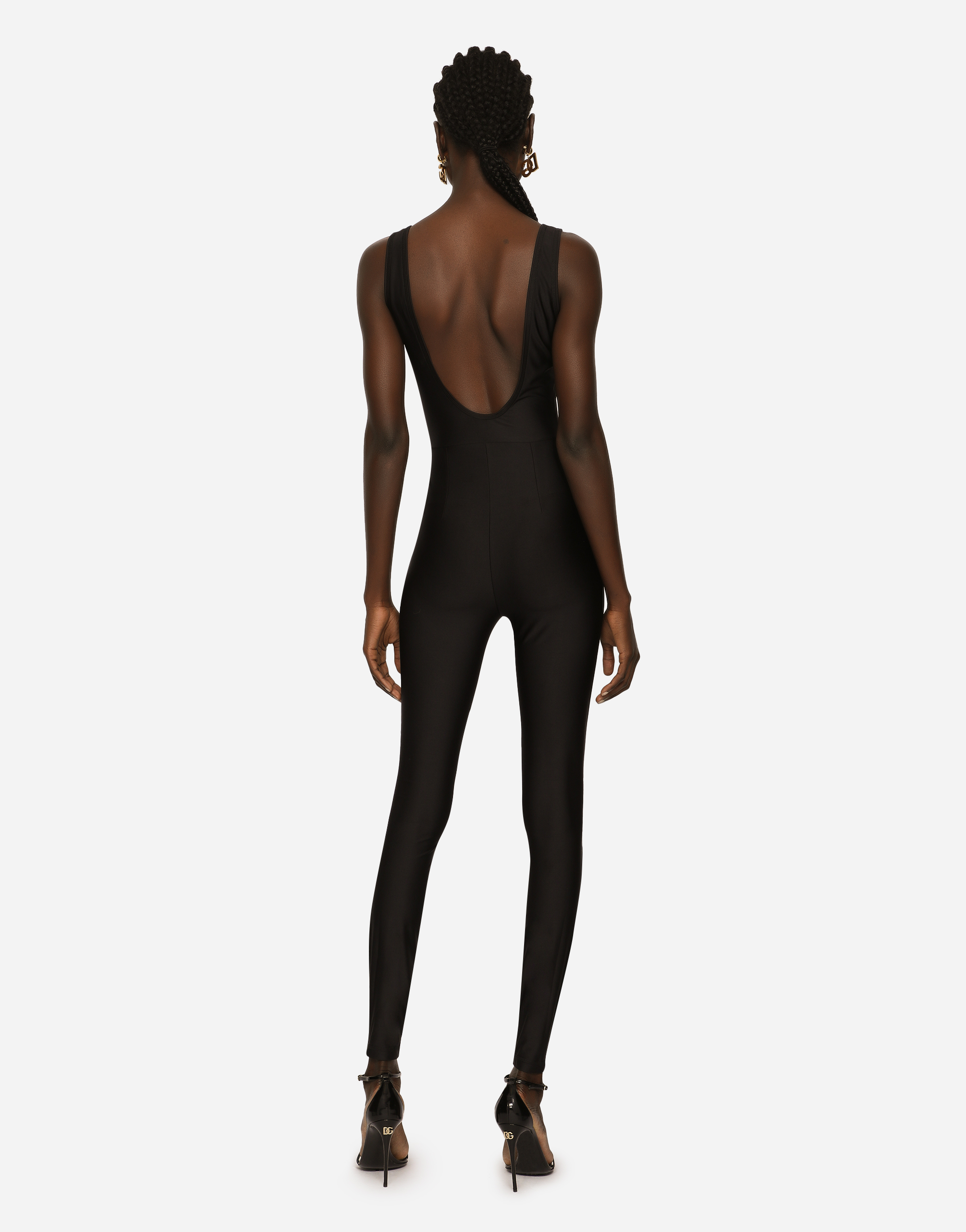 Shop Dolce & Gabbana Jersey Jumpsuit In Black