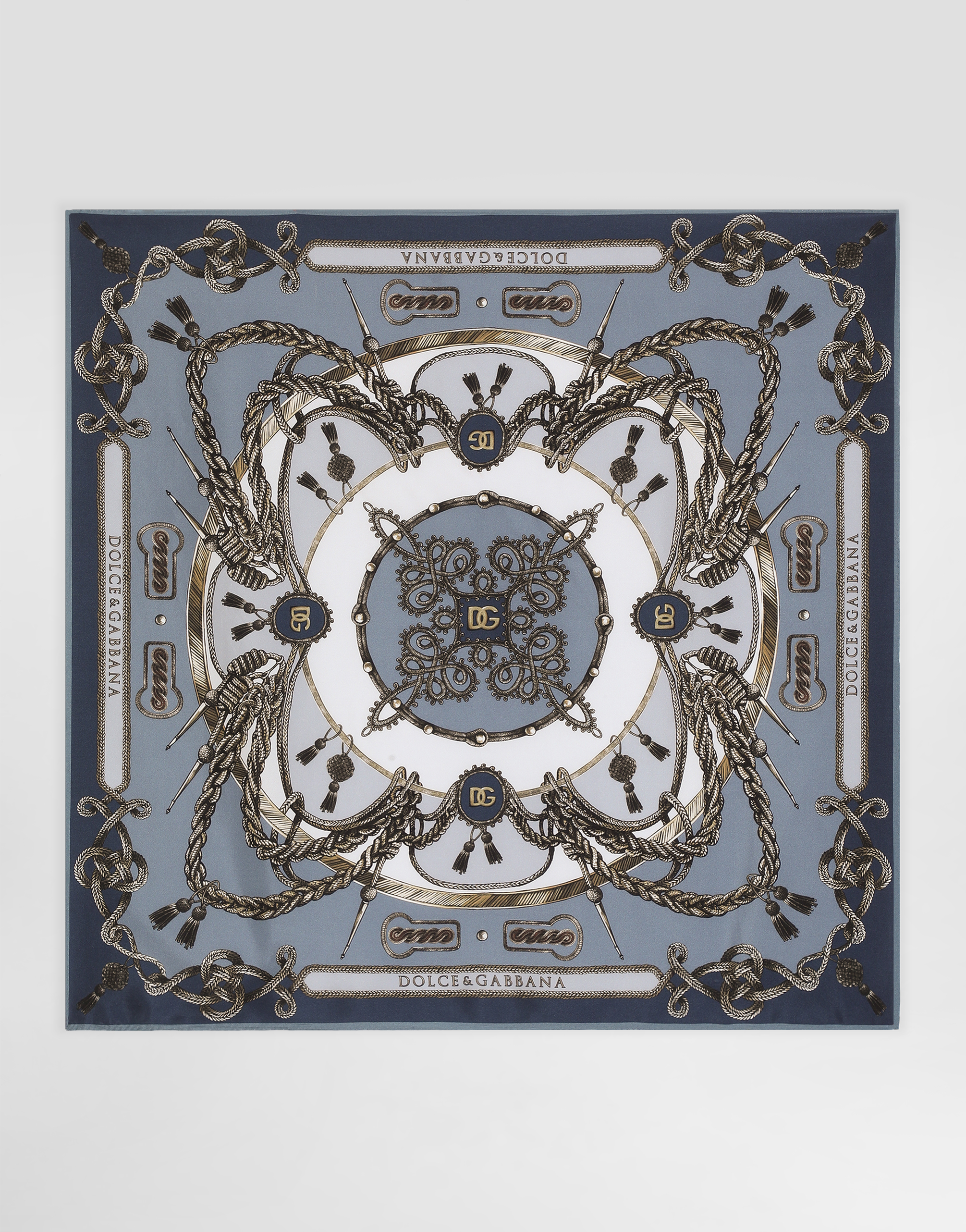  Dolce & Gabbana Foulard 70x70 In Twill Di Seta Stampa Cargo - Uomo Sciarpe E Foulard Multicolore Onesize 