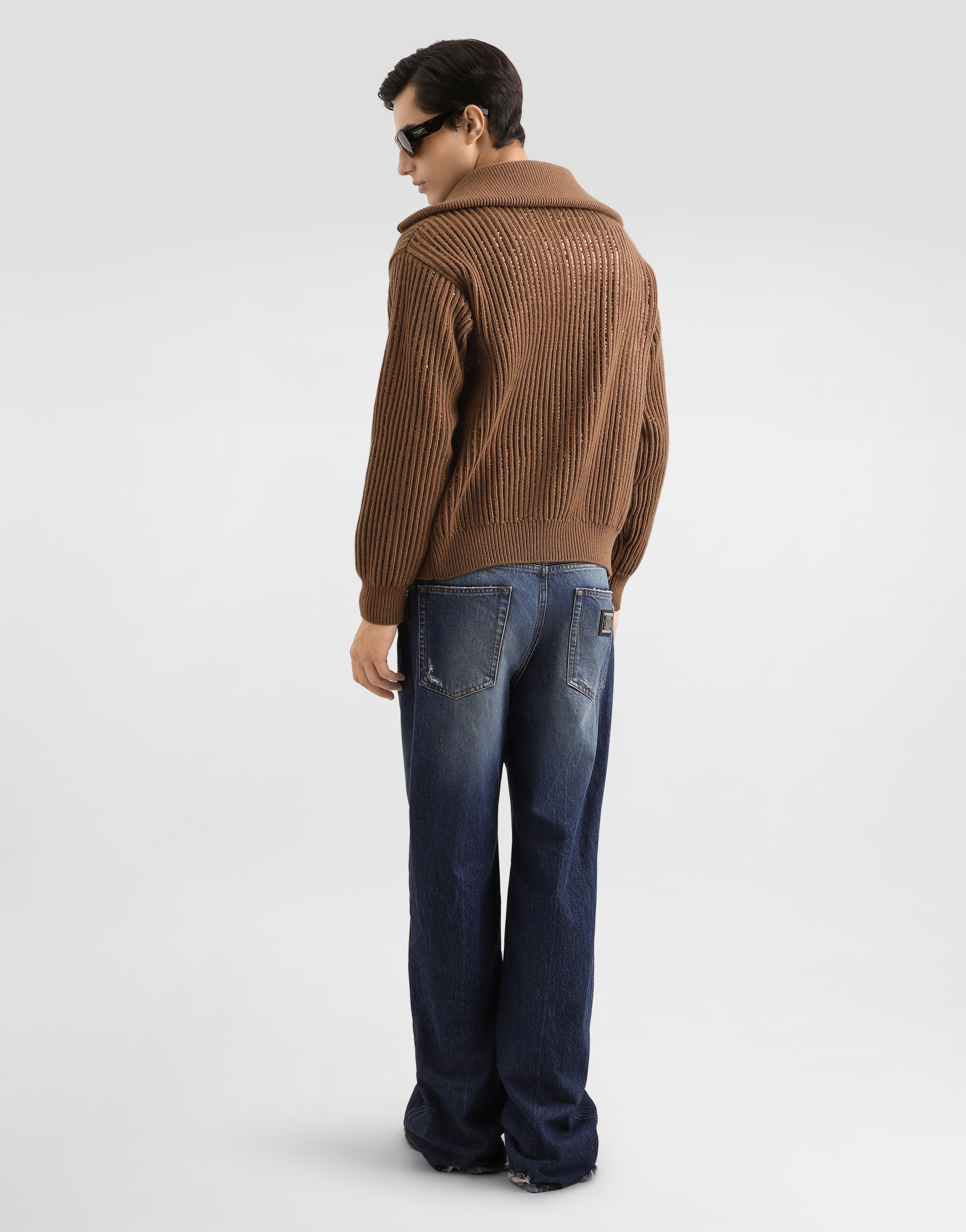  Dolce & Gabbana Sequined Wool Cardigan - Man Sweaters And Cardigans Brown M 