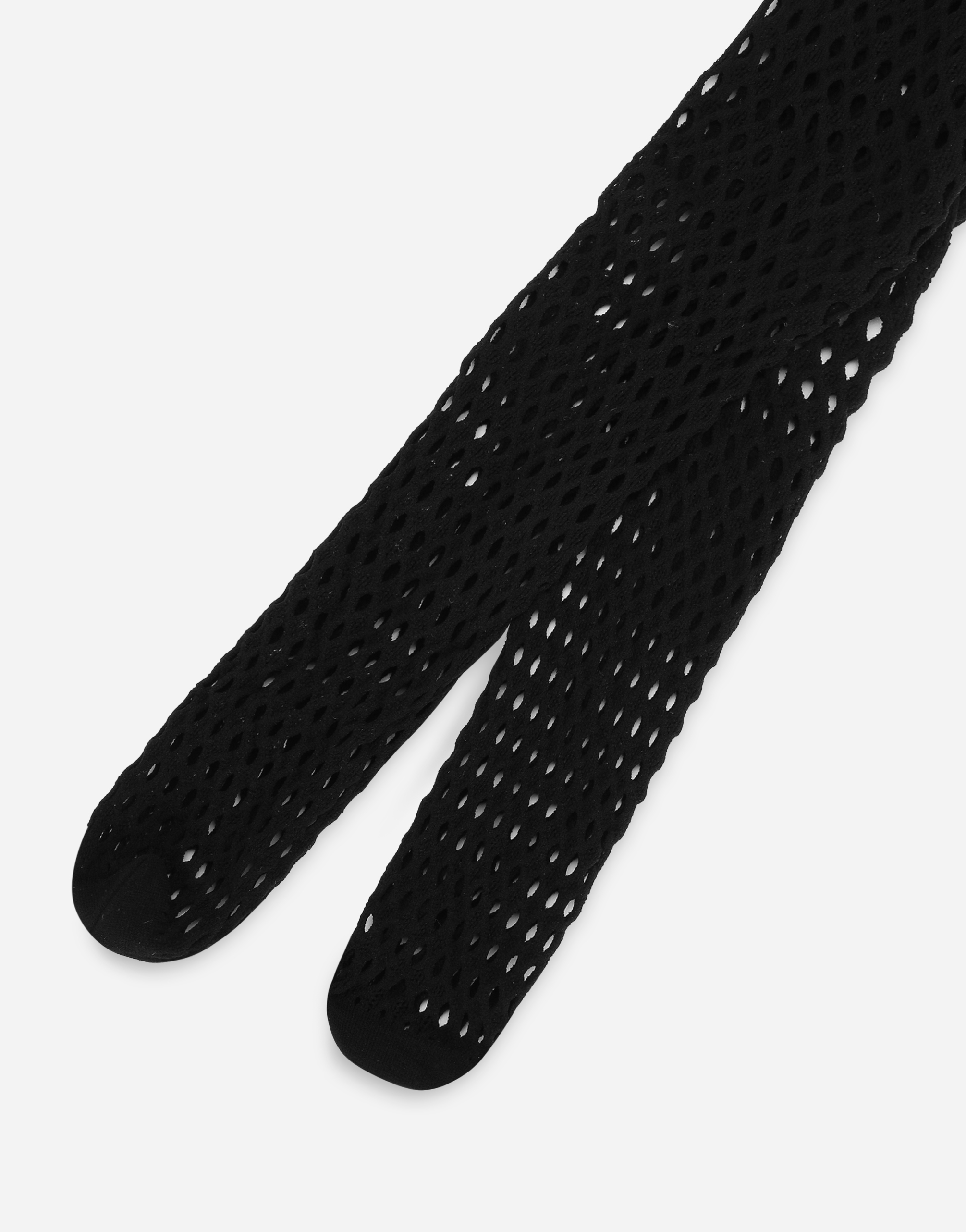 Mesh tights with branded elastic