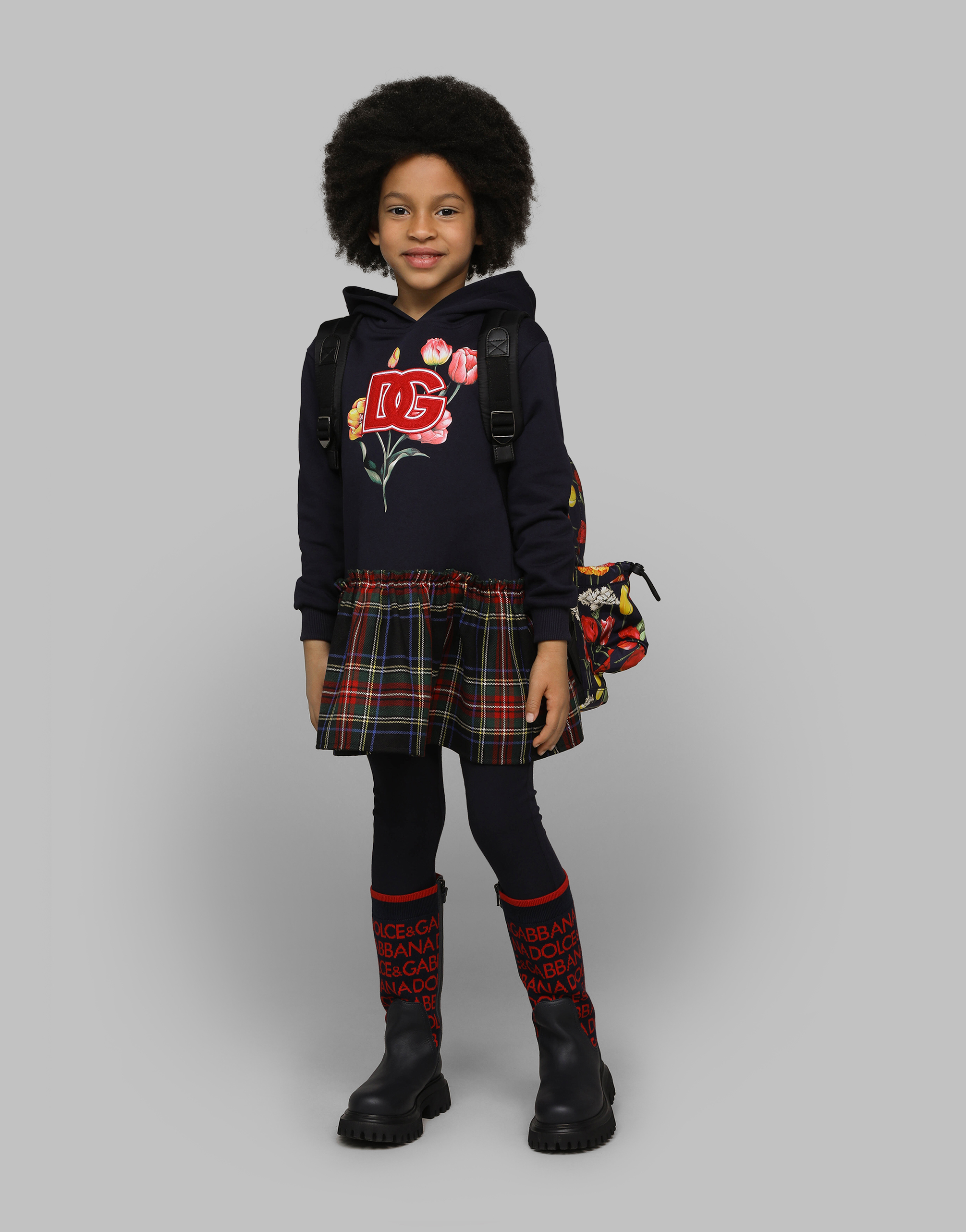 Dolce & Gabbana Knit Boots With Dolce&gabbana Logo In Multicolor