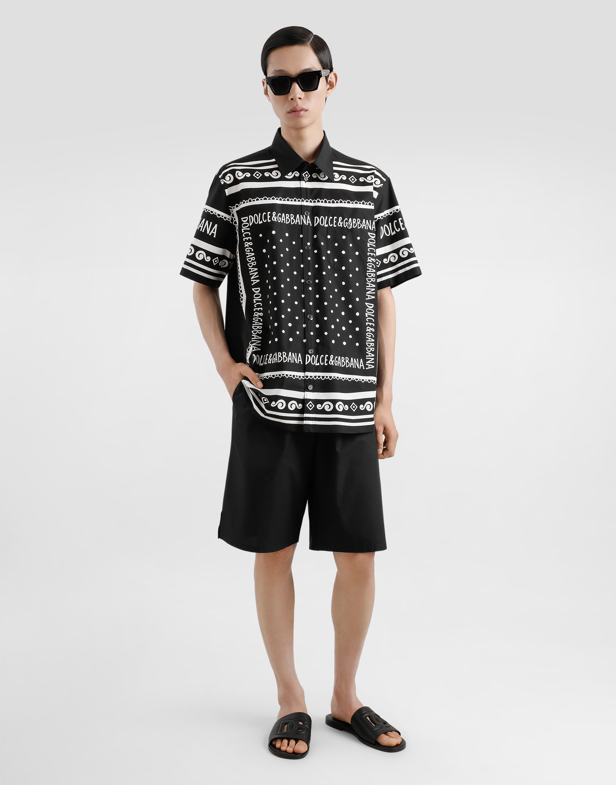 DOLCE & GABBANA BANDANNA-PRINT COTTON SHIRT