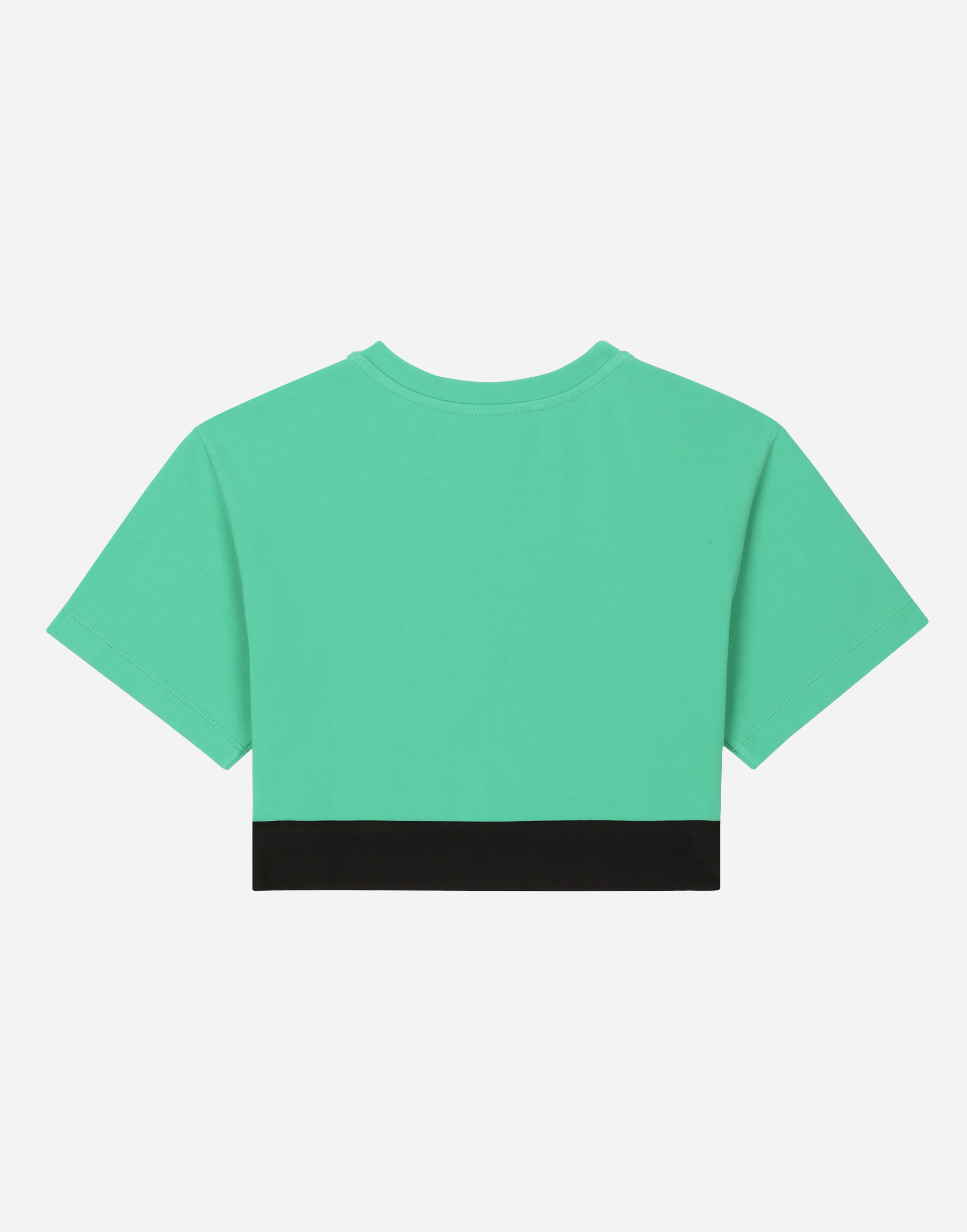 Shop Dolce & Gabbana Jersey T-shirt With Branded Elastic In Green
