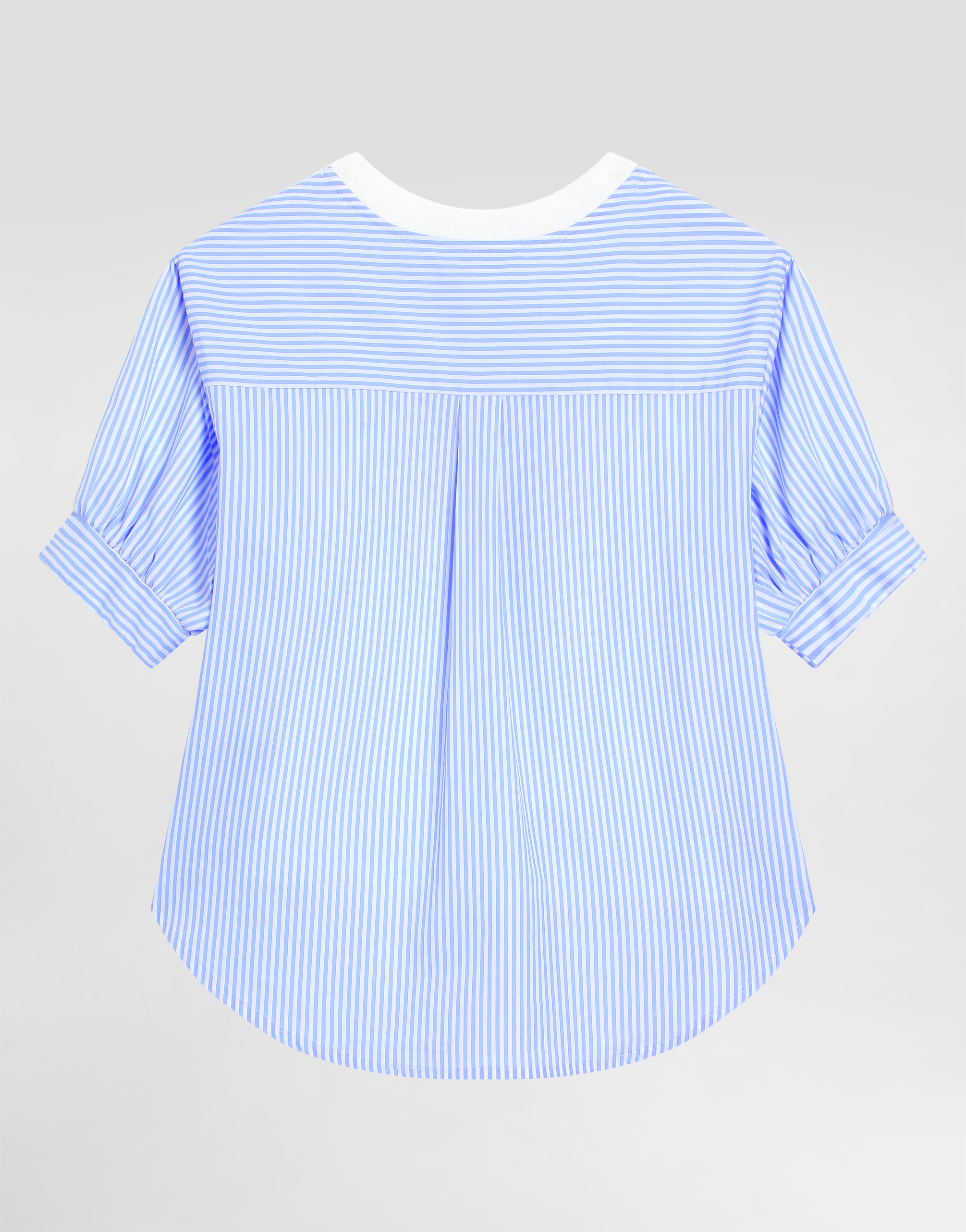 Dolce & Gabbana Poplin And Jersey T-shirt With Patch In Multicolor