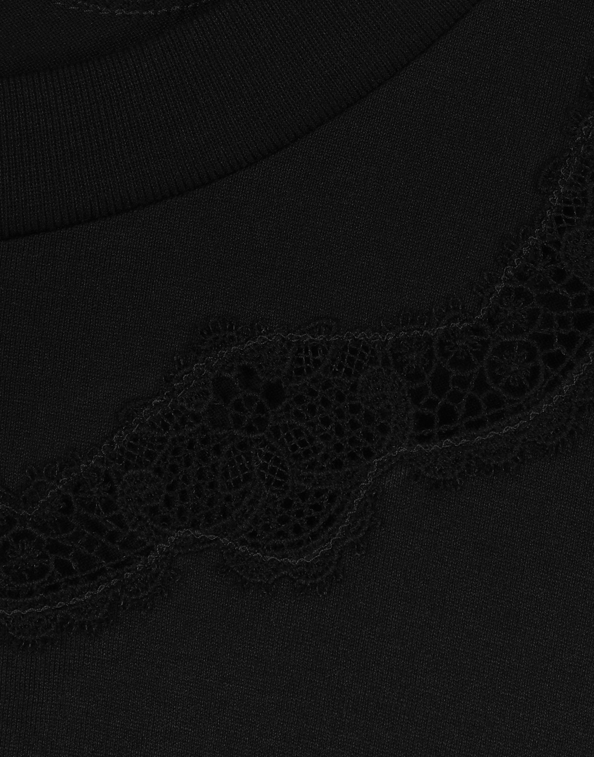 Dolce & Gabbana Black T-shirt With Logo Decorated With Crystals On The Front In Cotton Woman In Black