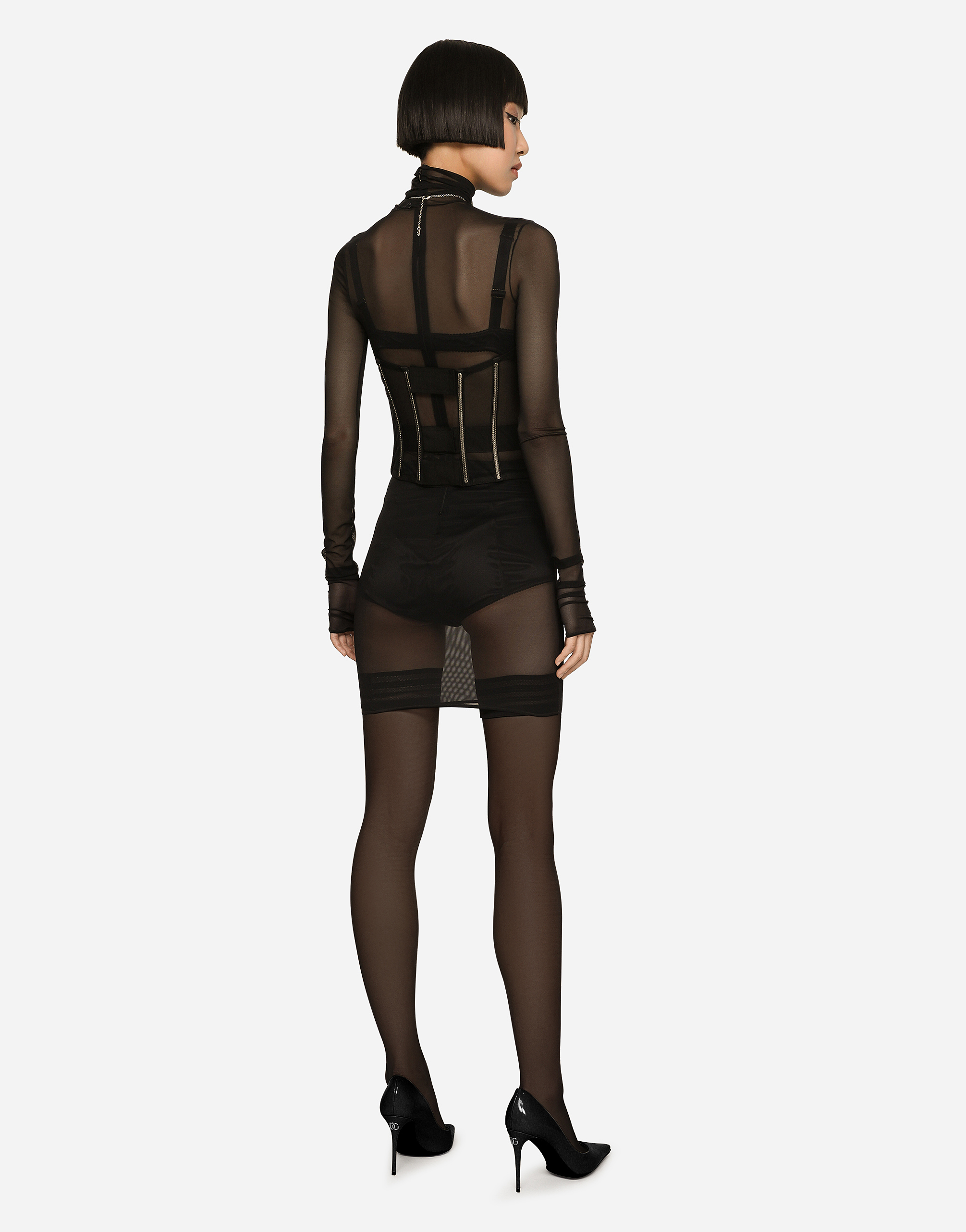 DOLCE & GABBANA KIM DOLCE&GABBANA TULLE CORSET BELT WITH BONING