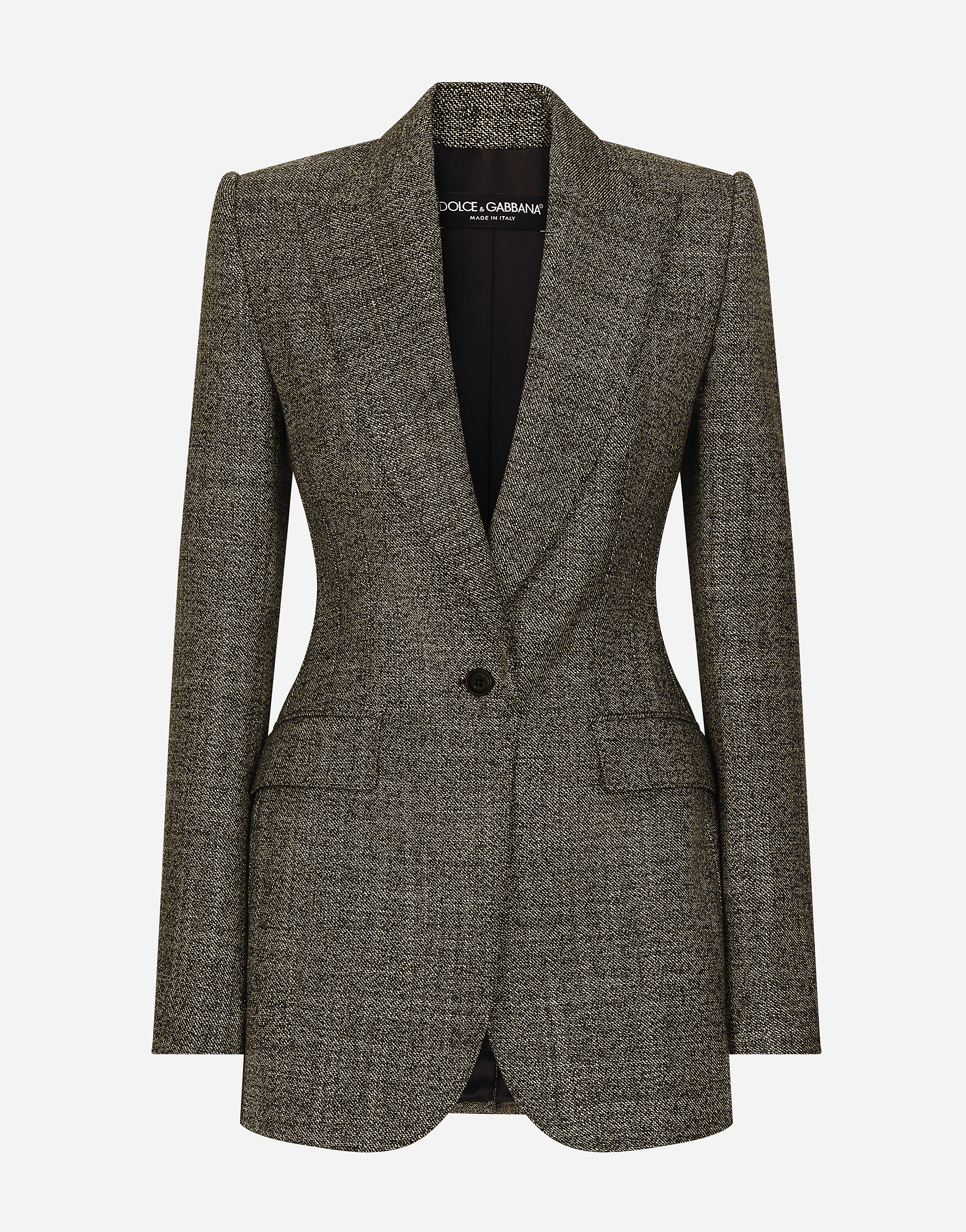 Dolce & Gabbana Single-breasted Wool Micro-tweed Turlington Jacket In Multicolor
