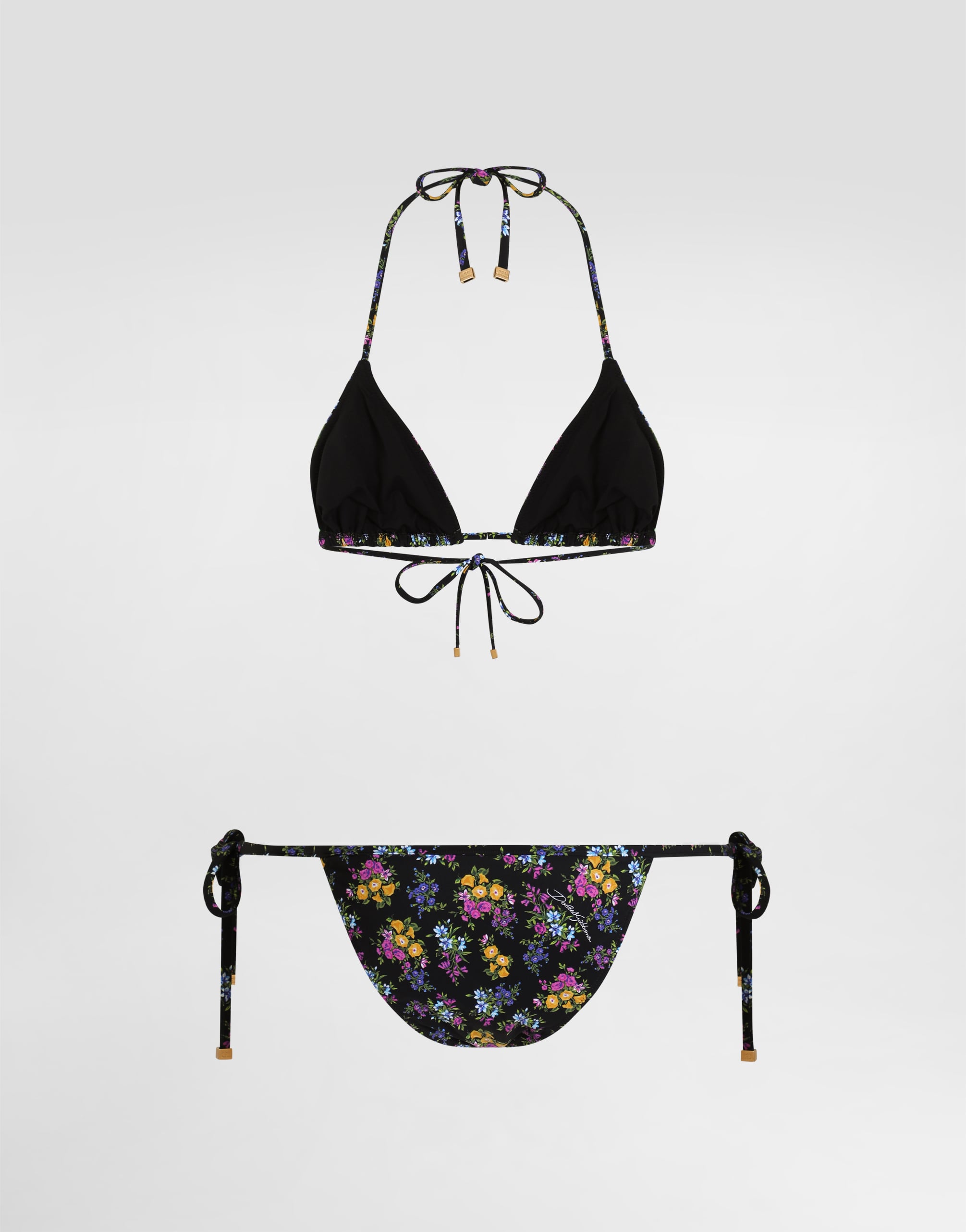  Dolce & Gabbana Triangel-bikini Mit Blümchen-print - Frau Bademode Mehrfarbig 5 