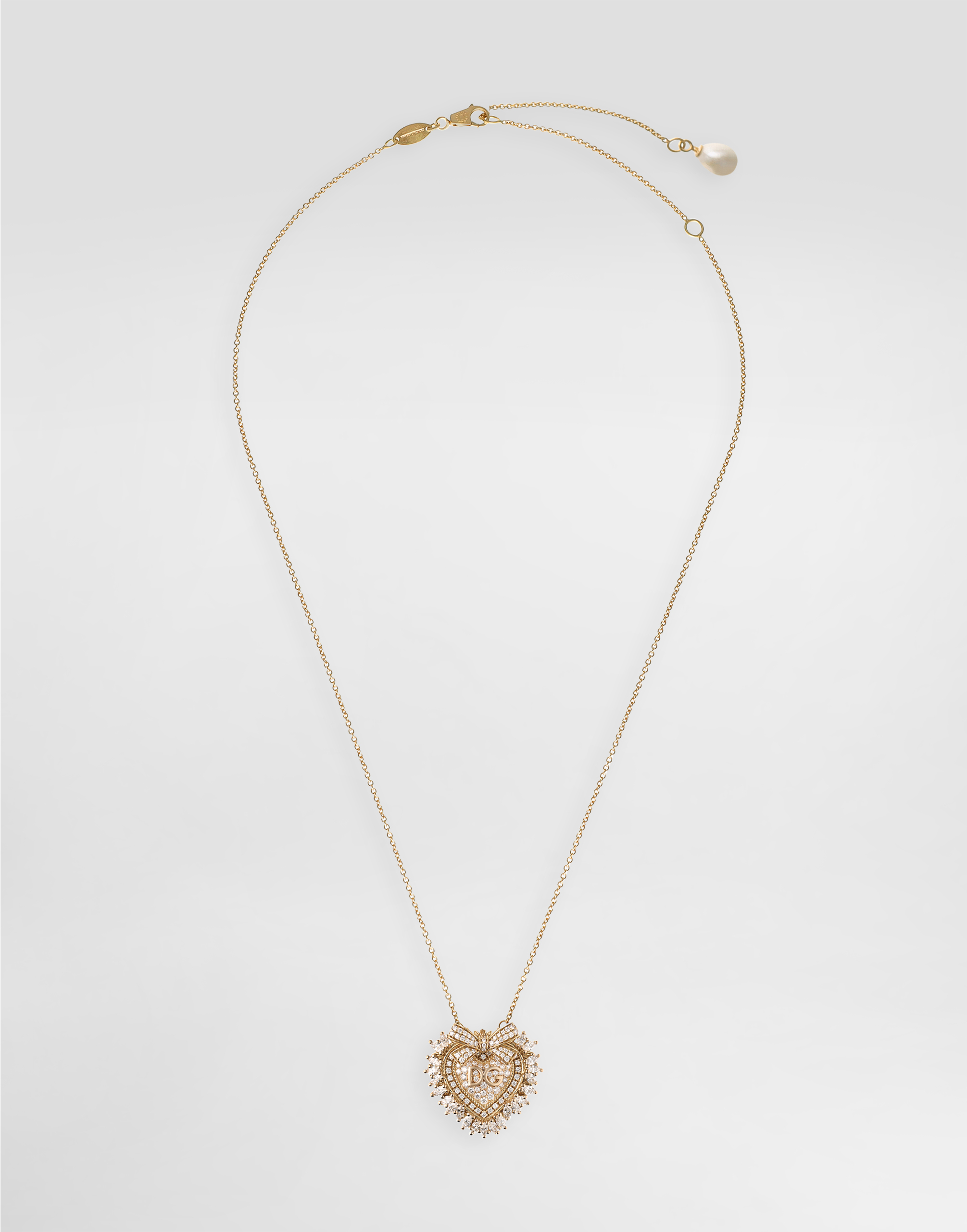 Dolce & Gabbana Devotion Necklace 18 Carat Yellow Gold And Diamonds In Gold