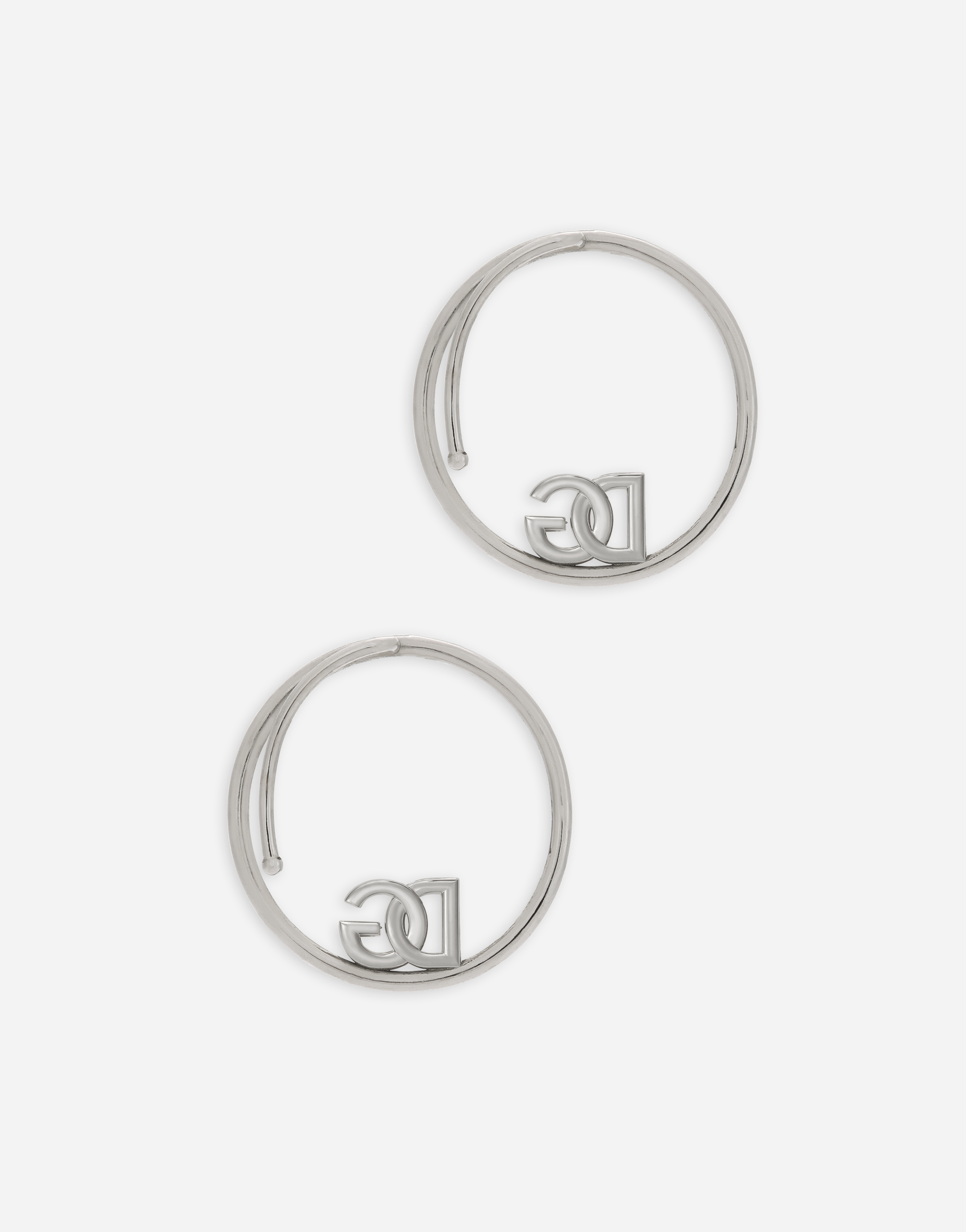 Dolce & Gabbana Dg-logo Ear Cuffs In Silver