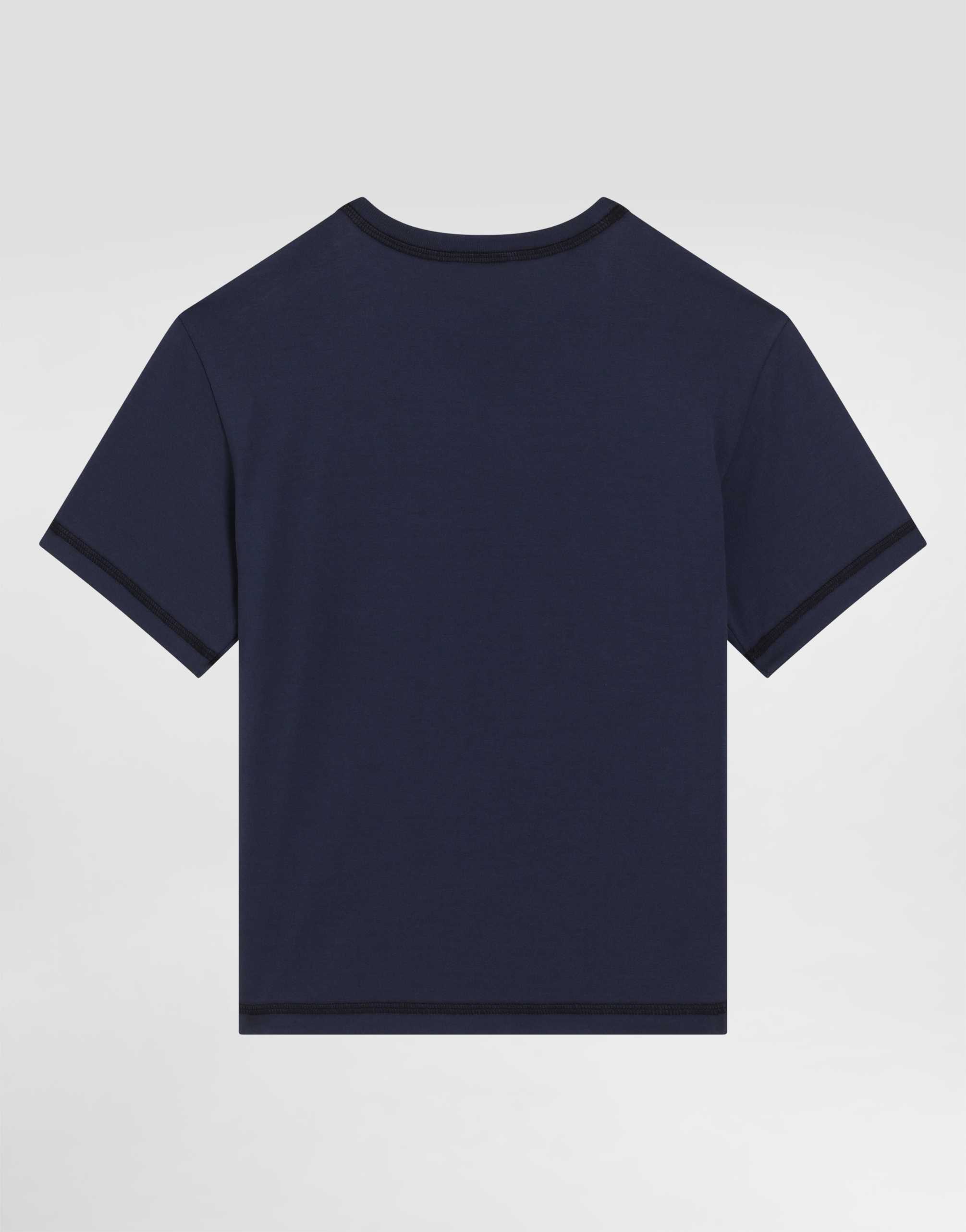 Dolce & Gabbana Jersey T-shirt With Dolce&gabbana Logo In Blue