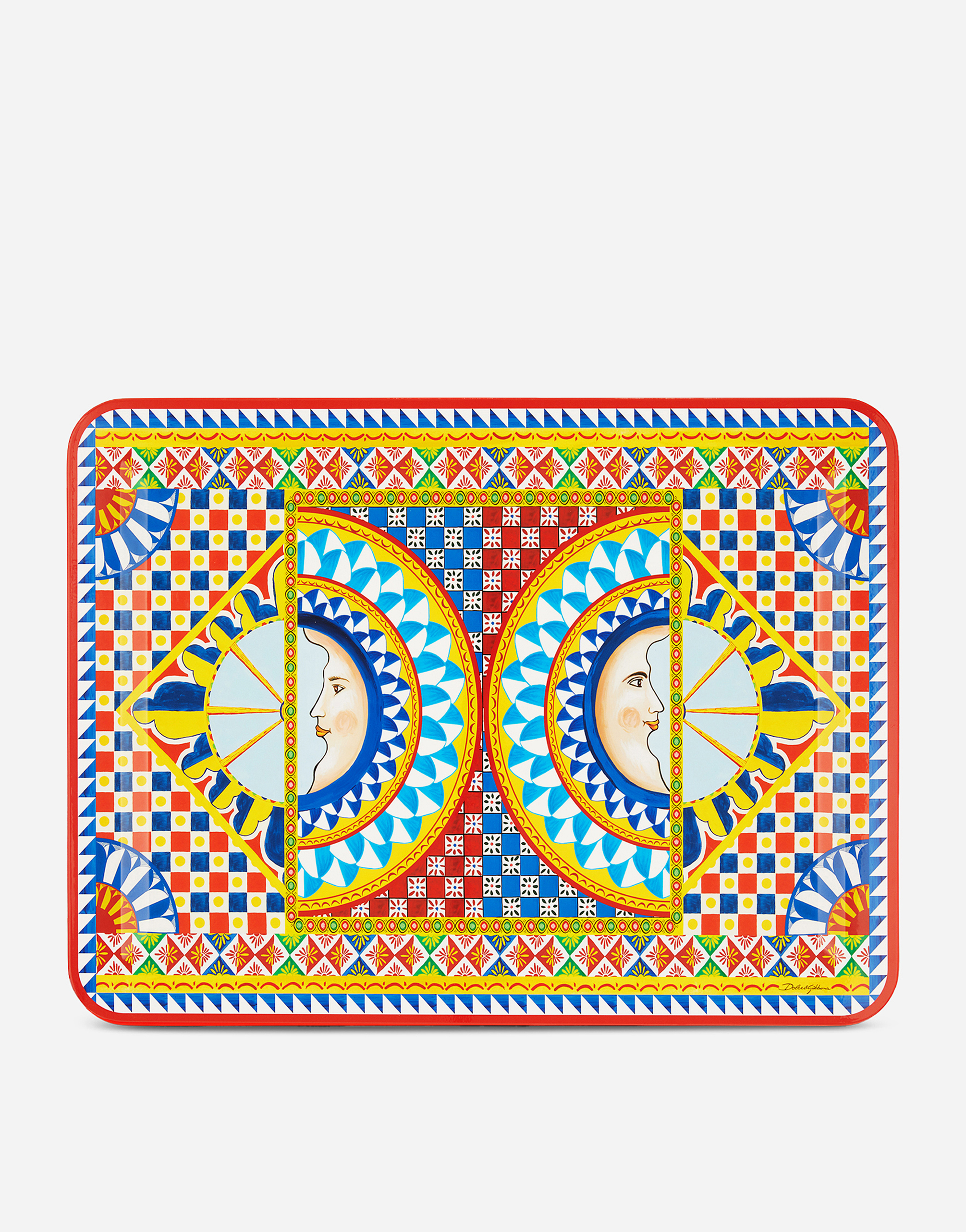 Dolce & Gabbana Wooden Tray Large Multicolor Unisex Onesize In Multicolor