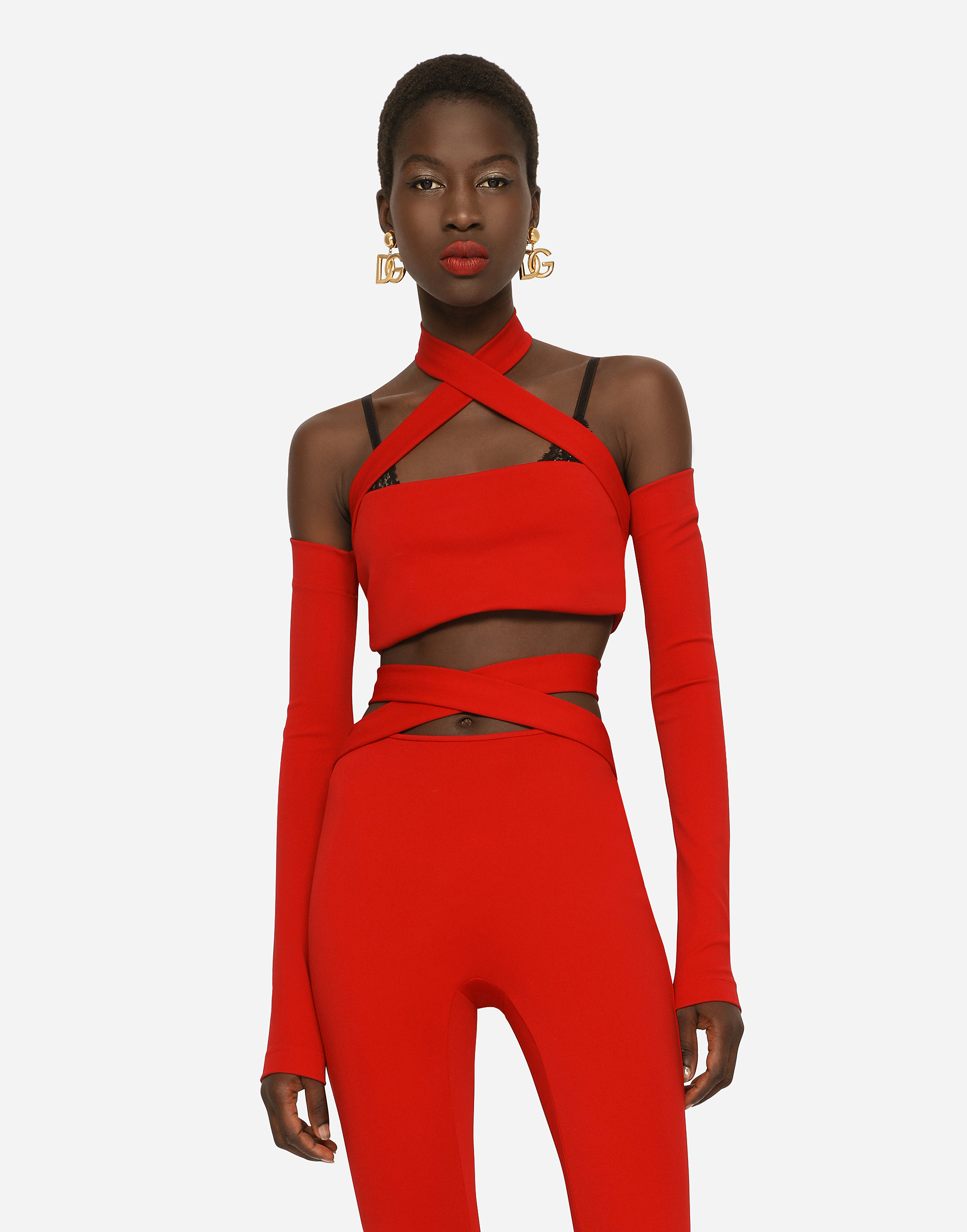 DOLCE & GABBANA VISCOSE PANTS WITH STRAP DETAIL