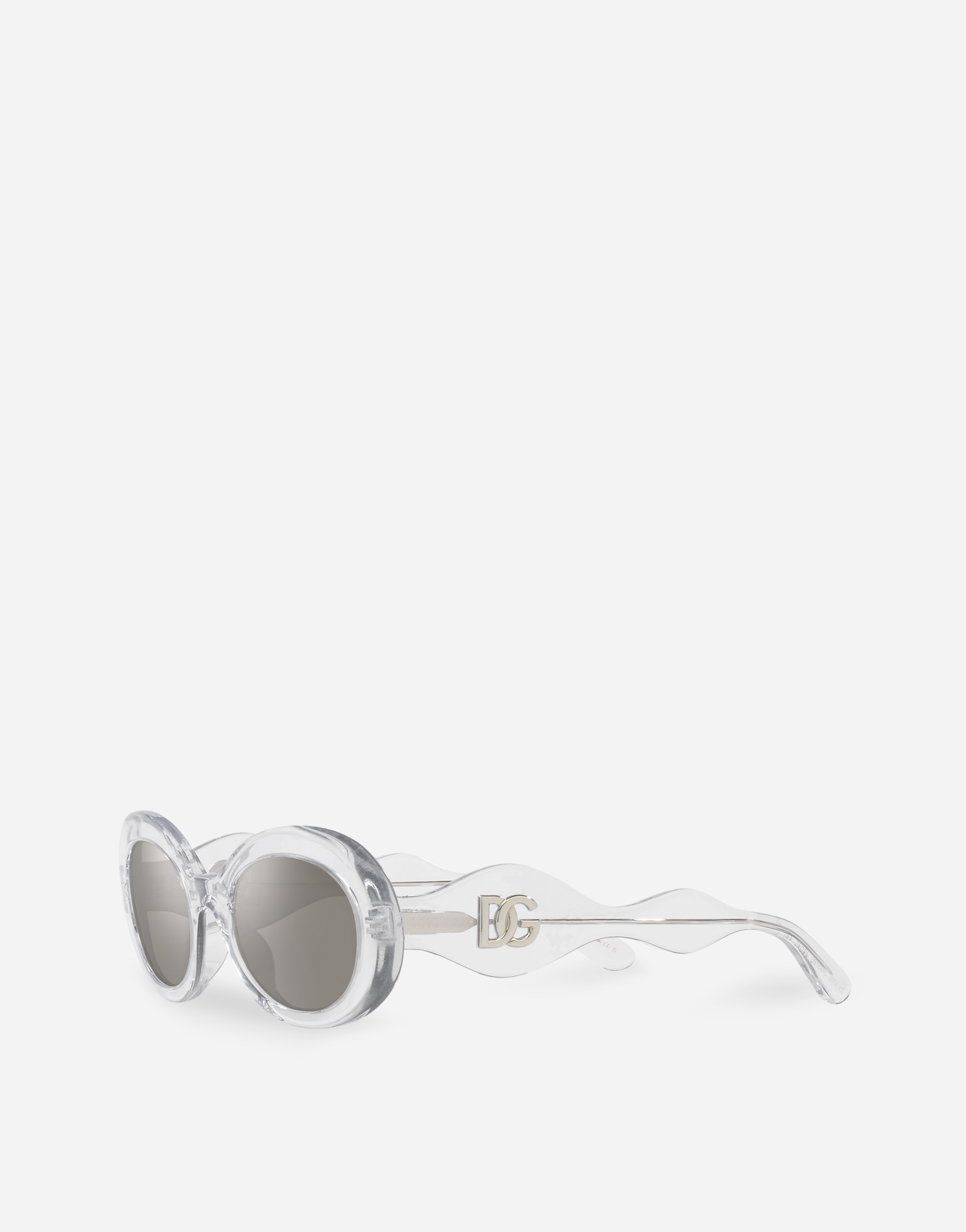Shop Dolce & Gabbana Dg Crossed Sunglasses In Silver