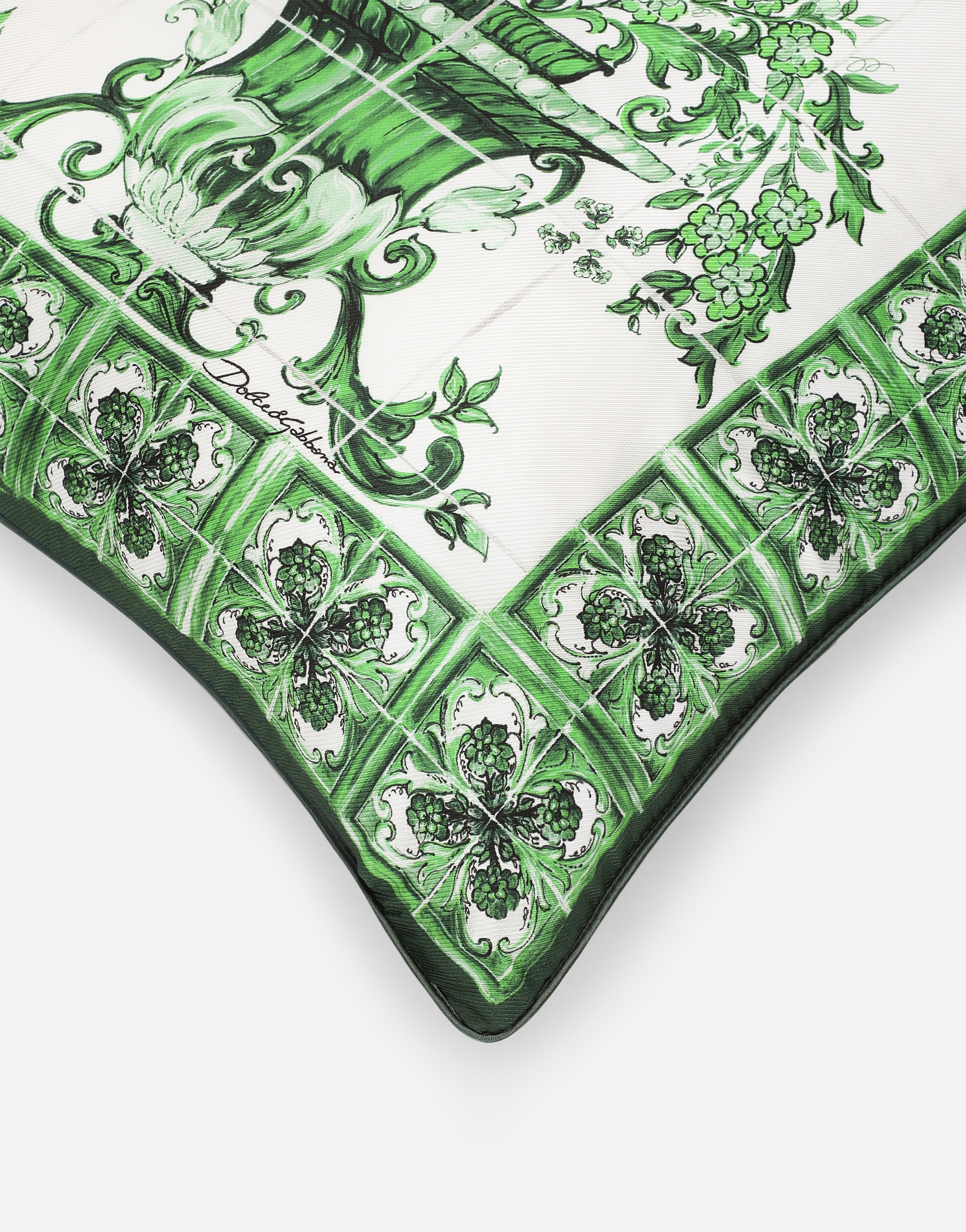 Dolce & Gabbana Silk Twill Cushion Small In Multicolor
