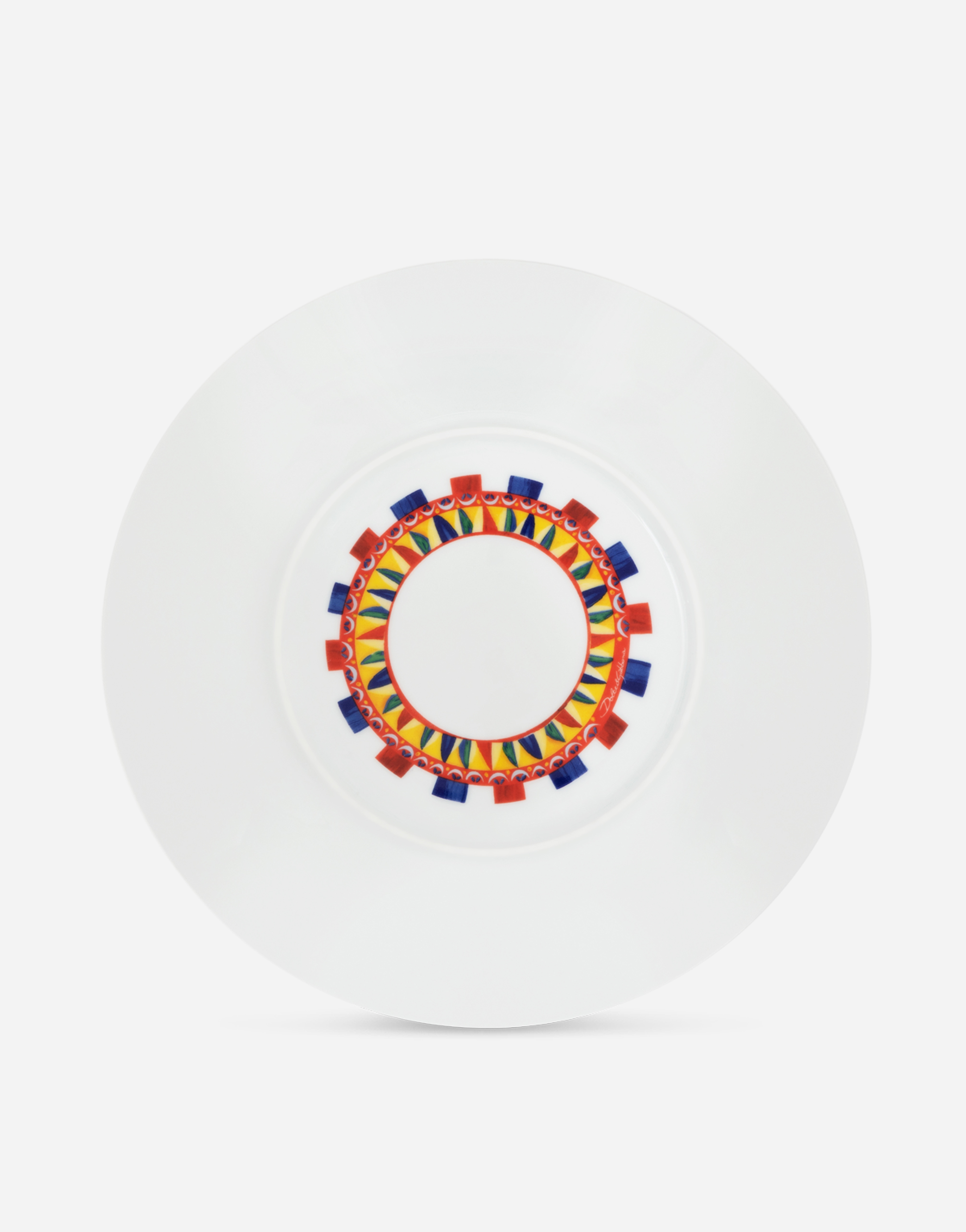 Shop Dolce & Gabbana Porcelain Charger Plate In Multicolor