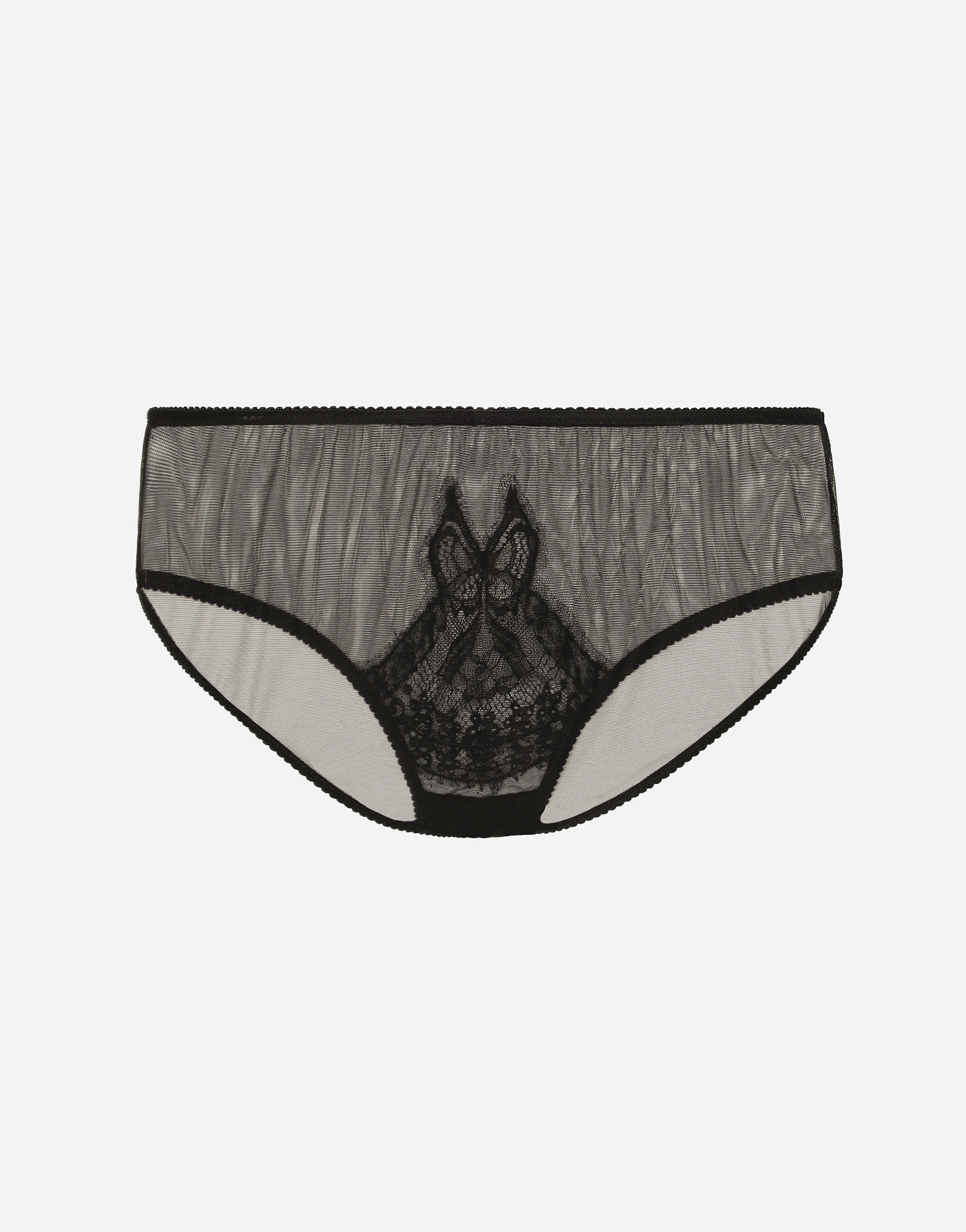 DOLCE & GABBANA TULLE BRIEFS WITH LACE INLAY 