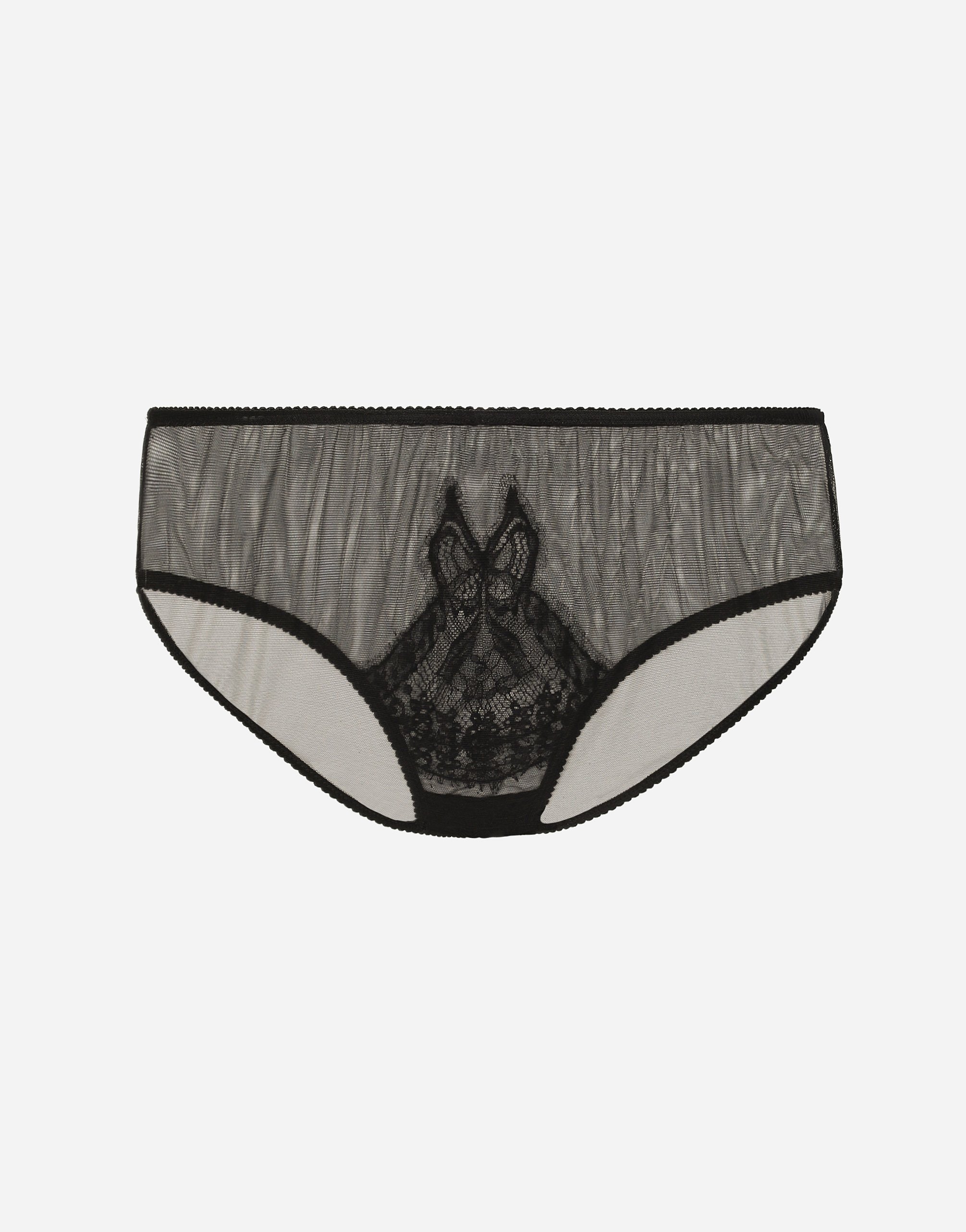 DOLCE & GABBANA TULLE BRIEFS WITH LACE INLAY