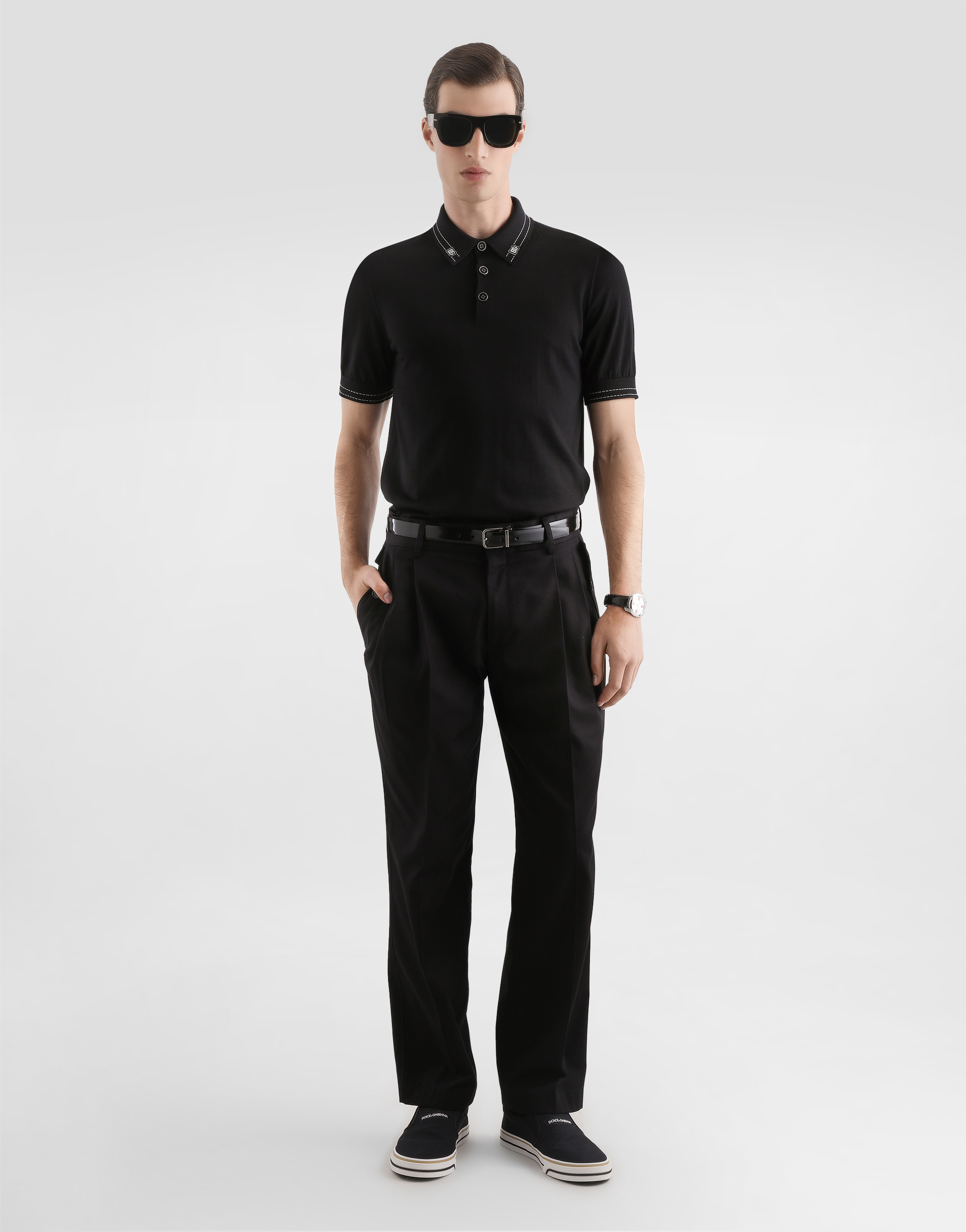 Silk polo shirt