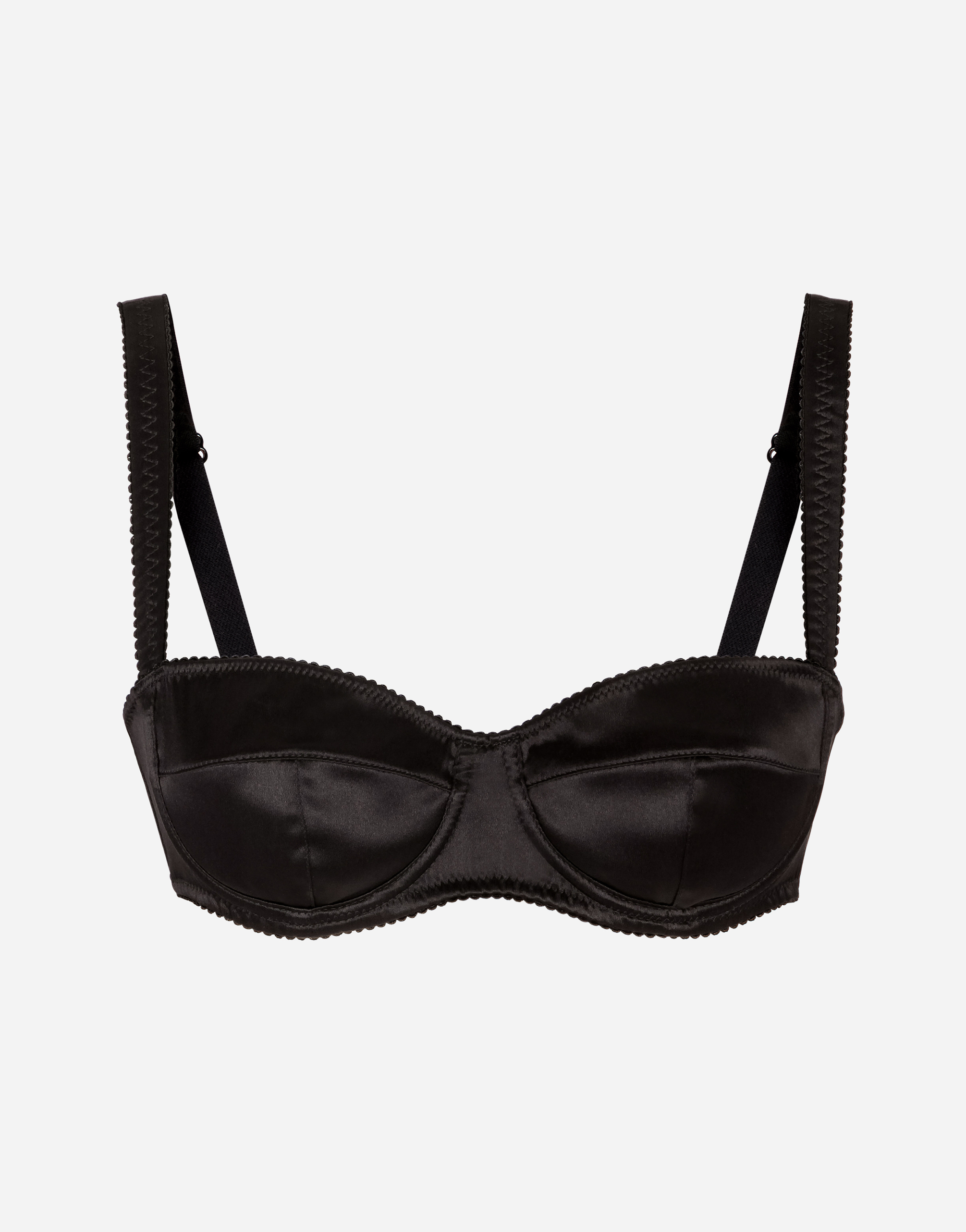 Dolce & Gabbana Female Satin Balconette Bra With Lace - Woman Underwear Black Size 2B