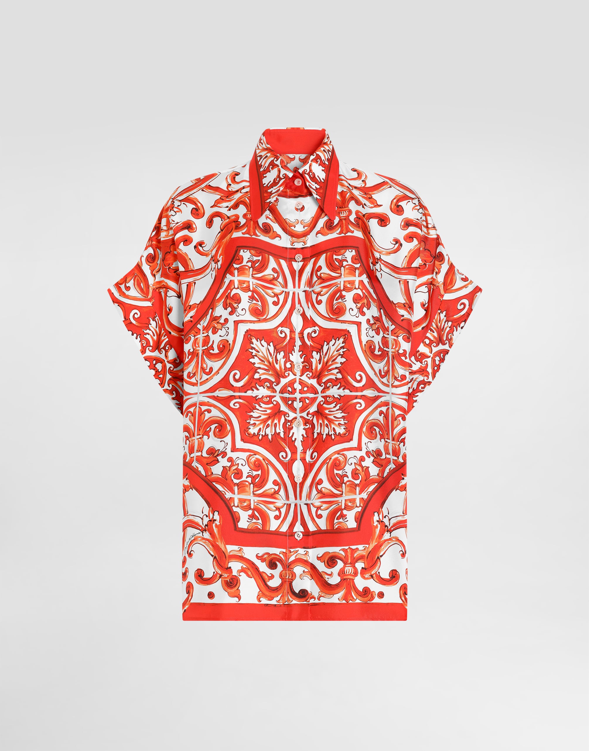 テロテロシルク総柄シャツ☆ Silk twill Hawaiian shirt with majolica print in Print for Men