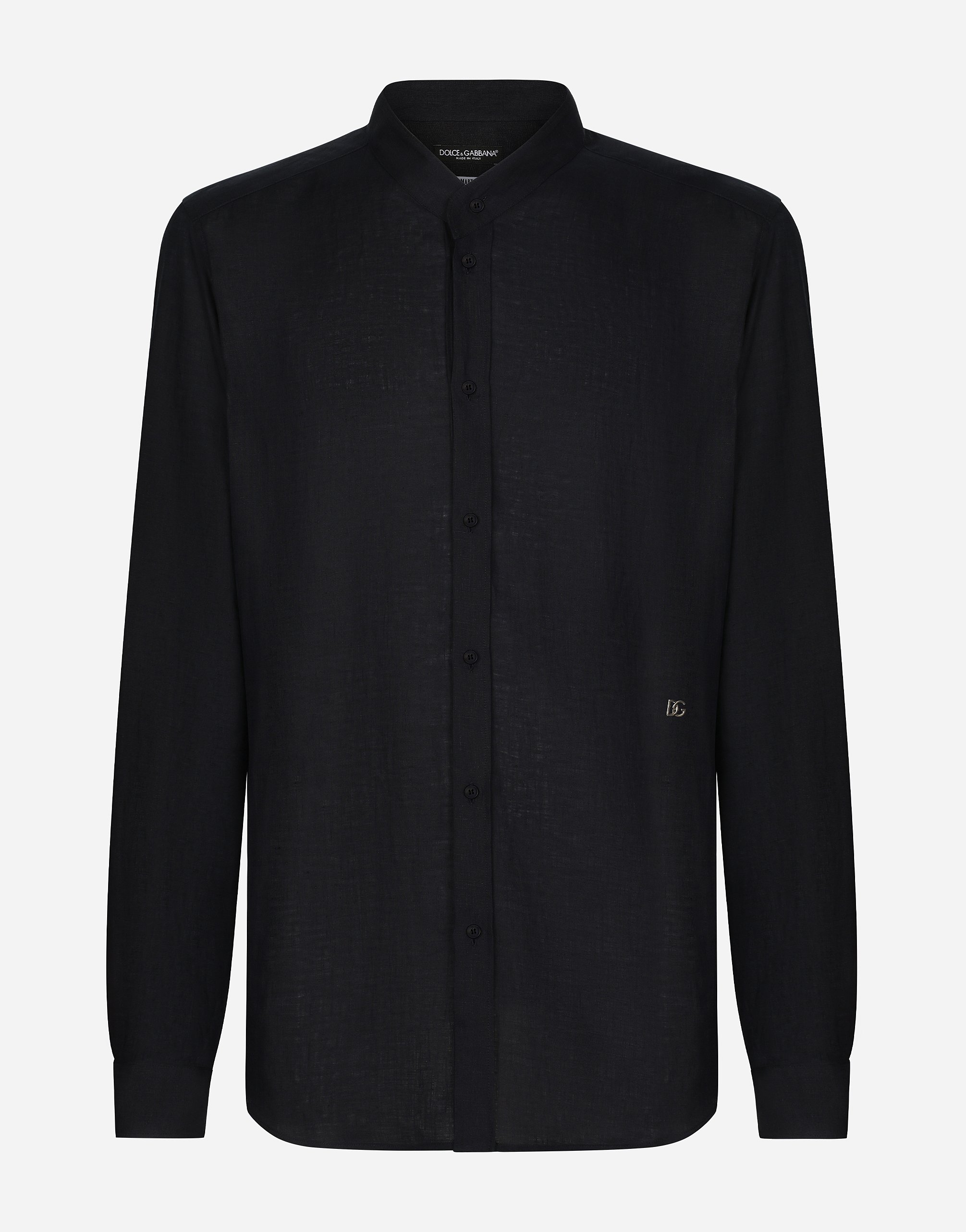 Linen Martini-fit shirt with DG hardware